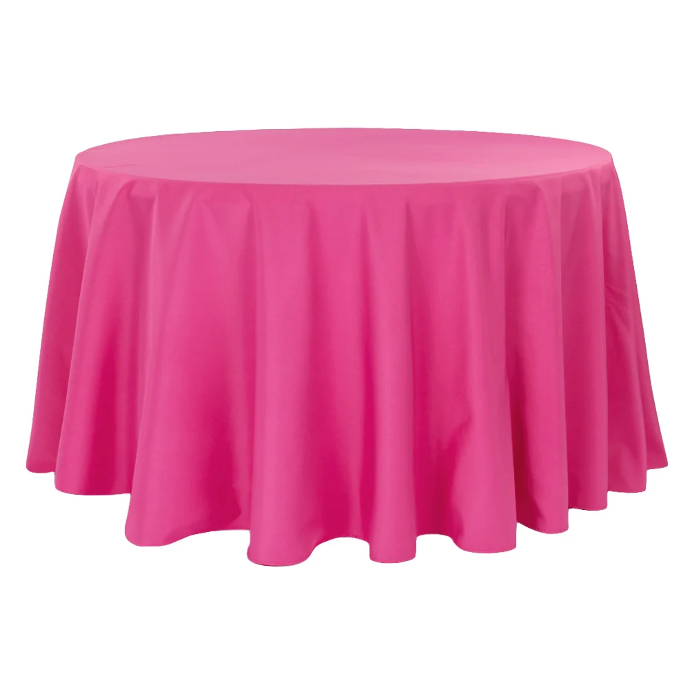 Premium Polyester 108" Round Tablecloth - Fuchsia