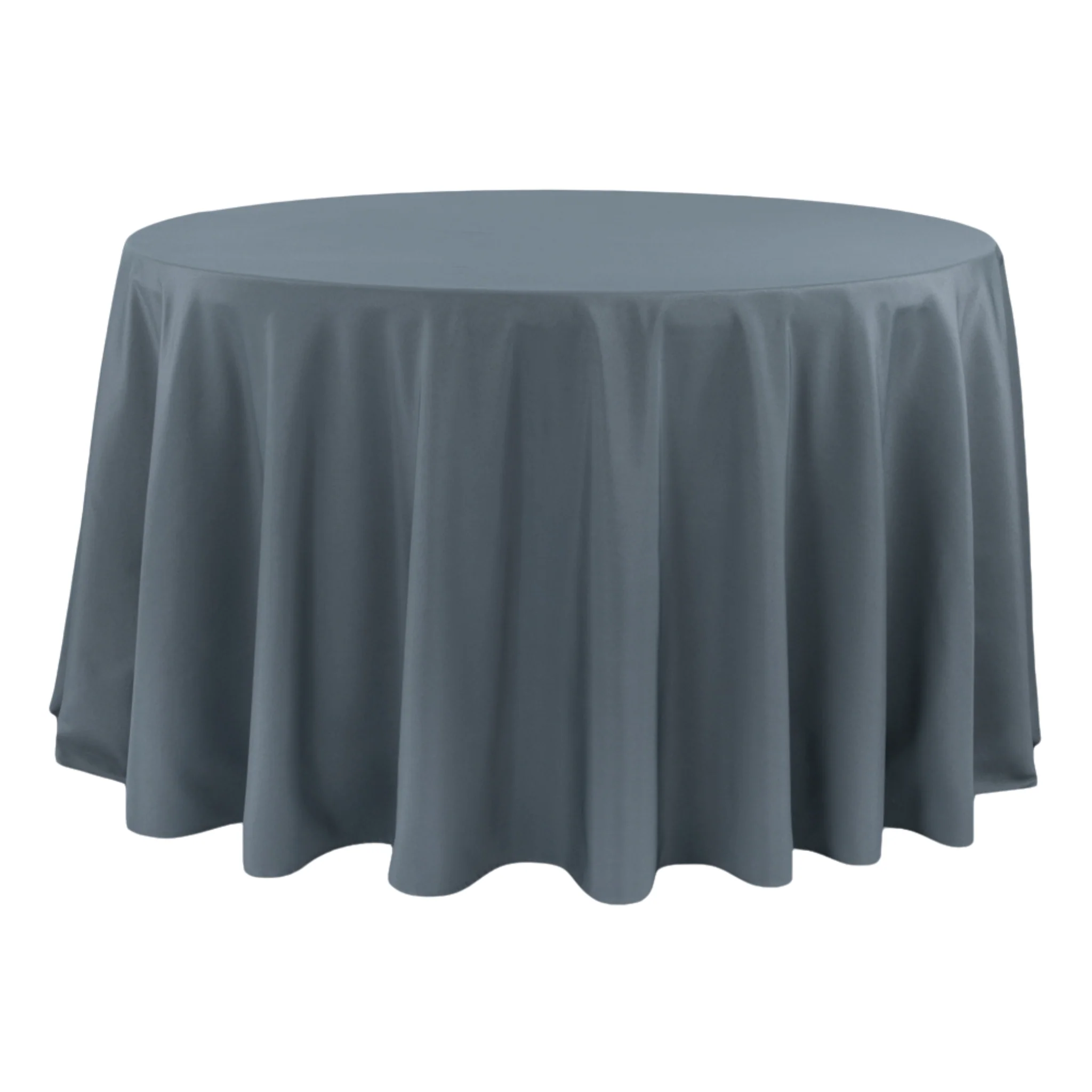 Premium Polyester 120" Round Tablecloth - Pewter