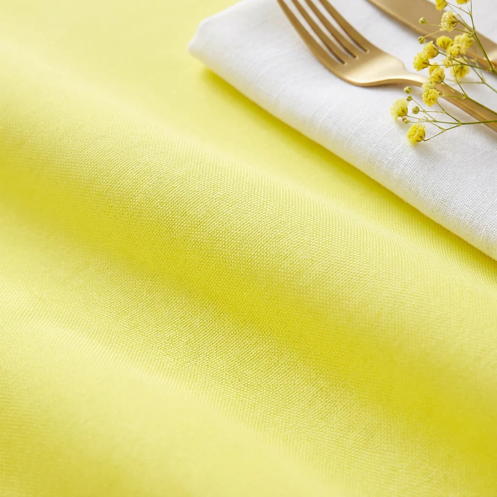 Premium Polyester 120" Round Tablecloth - Yellow - Image 4