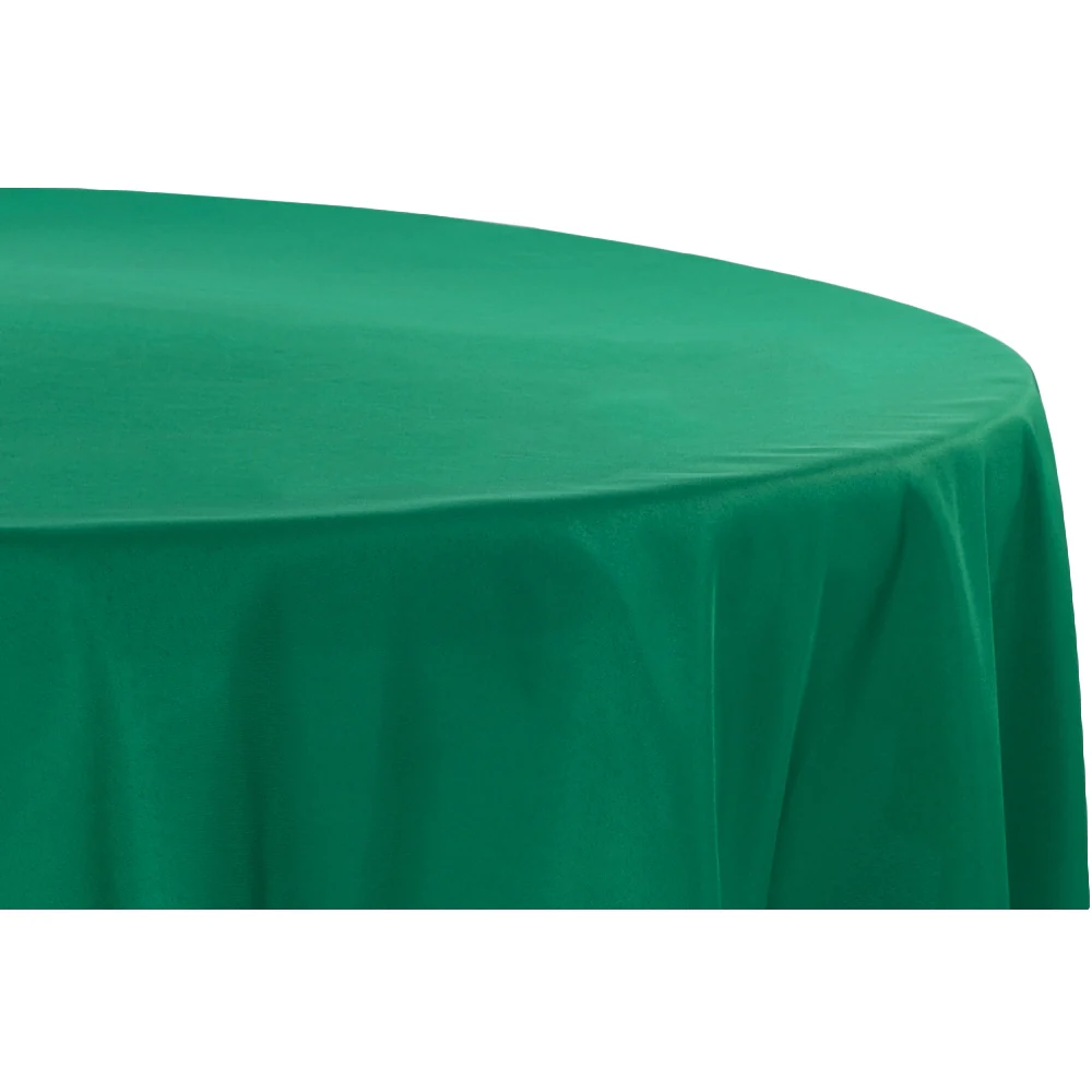 Premium Polyester 90" Round Tablecloth - Emerald Green - Image 2