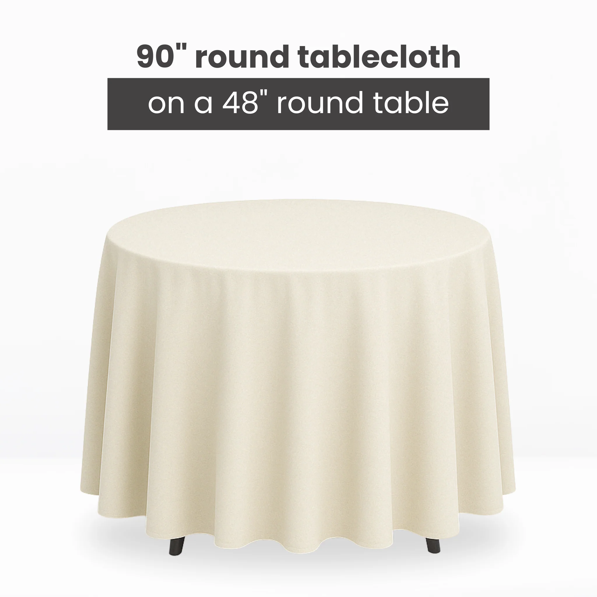 Premium Polyester 90" Round Tablecloth - Pastel Pink - Image 2