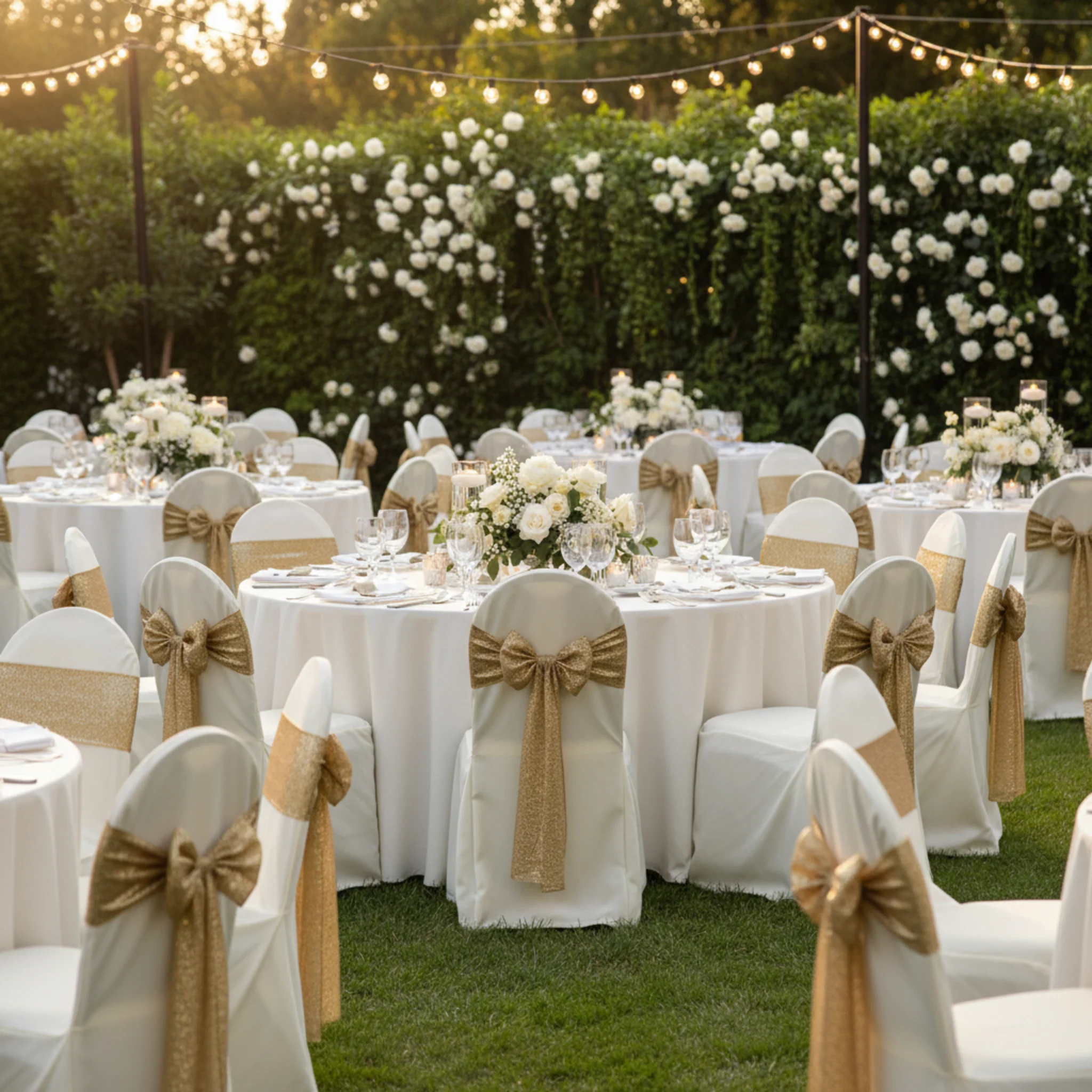 Polyester Banquet Chair Cover - Ivory - Image 3