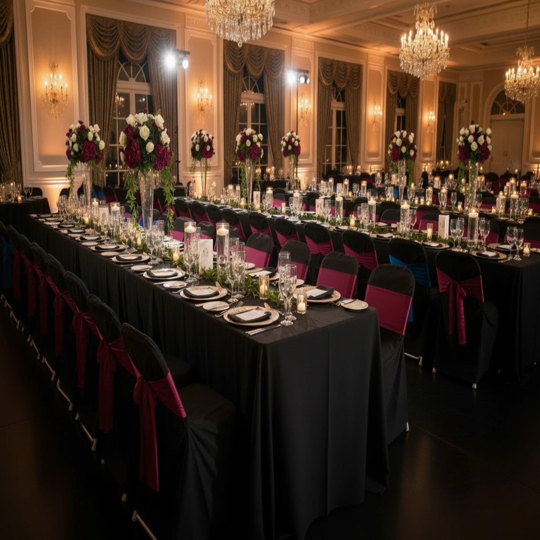 Polyester Folding Chair Cover - Black - Image 4