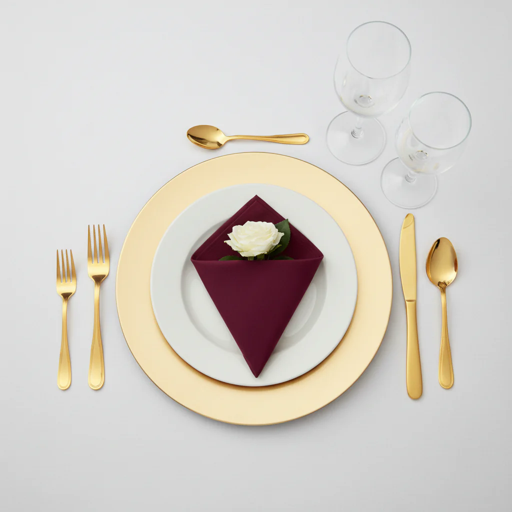 Premium Polyester Napkin 20"x20" - Cabernet - Image 3