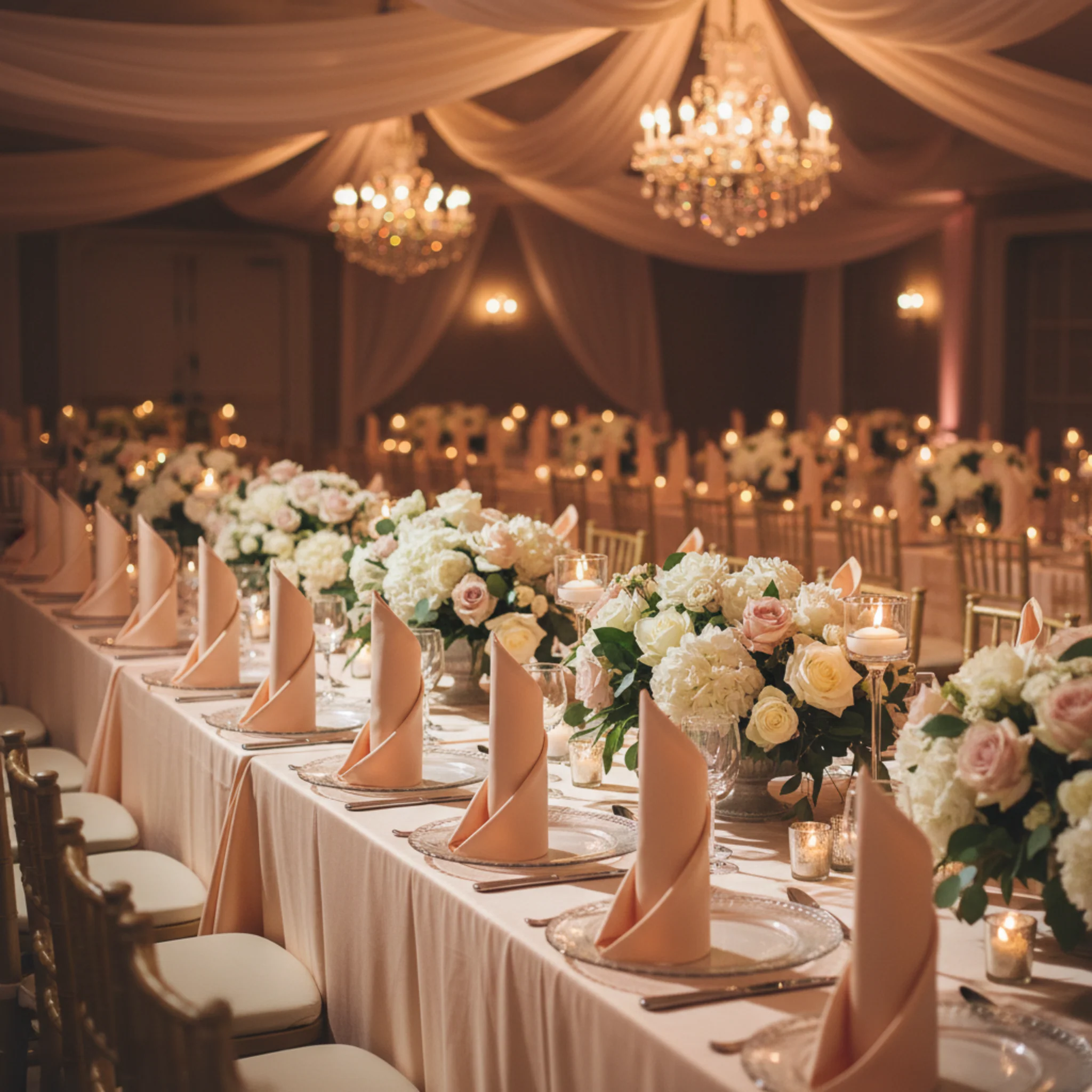 Premium Polyester Napkin 20"x20" - Champagne - Image 3