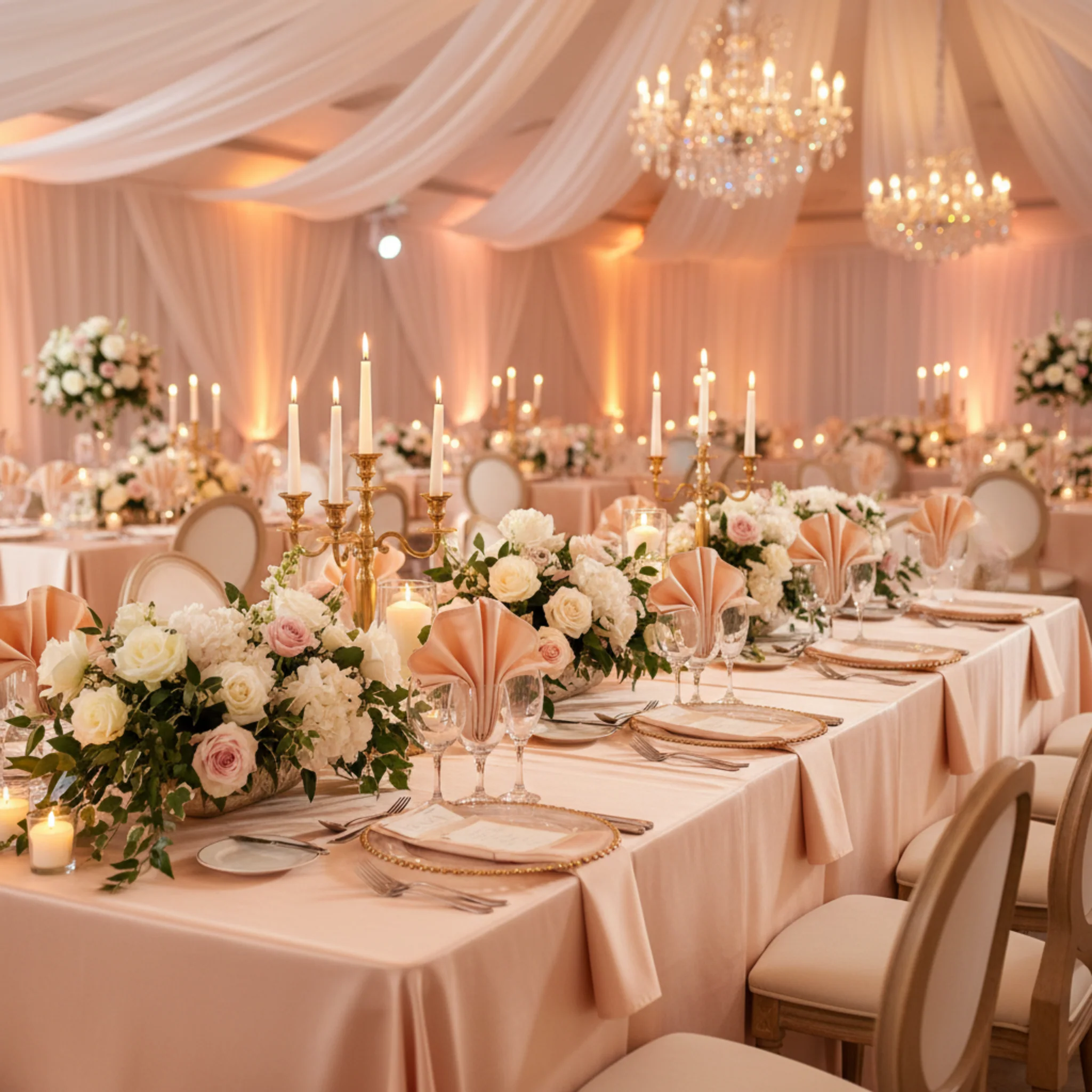 Premium Polyester Napkin 20"x20" - Champagne - Image 4