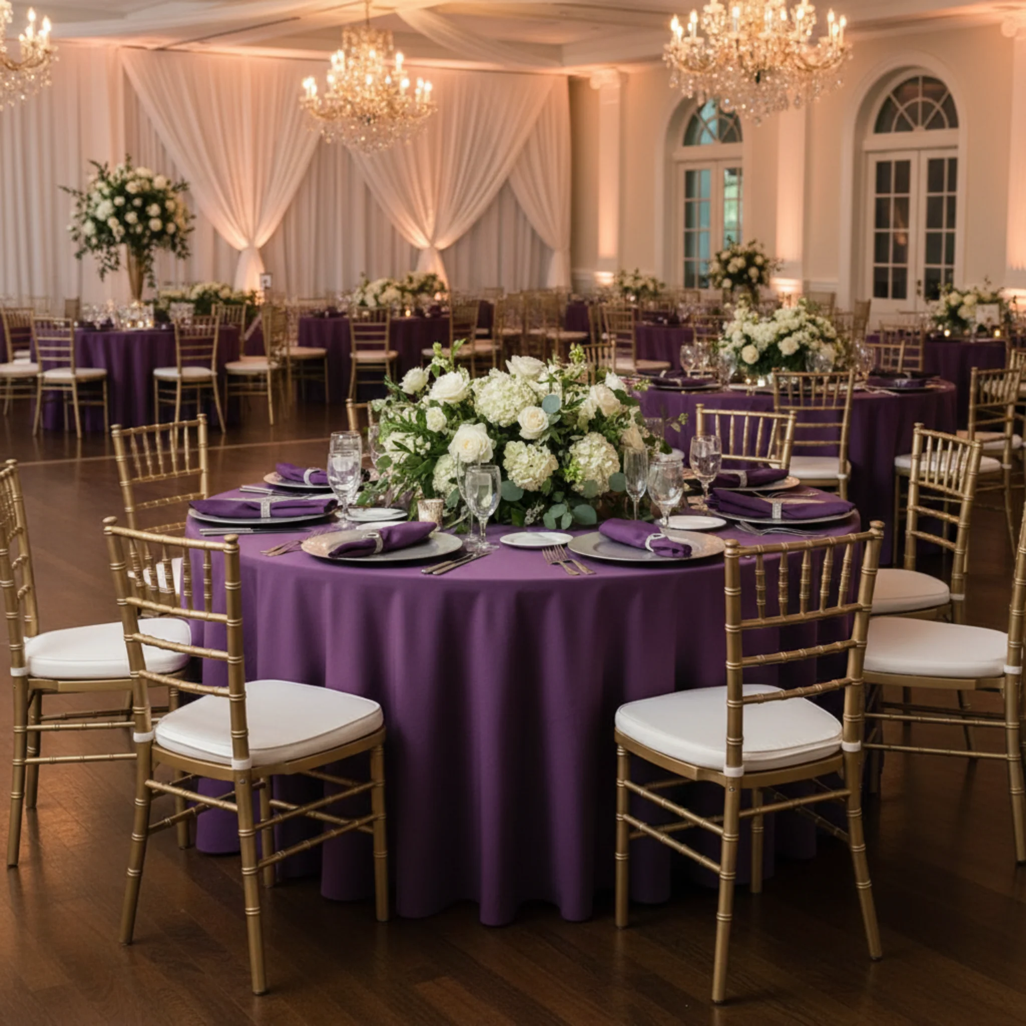 Premium Polyester Napkin 20"x20" - Eggplant/Plum - Image 3