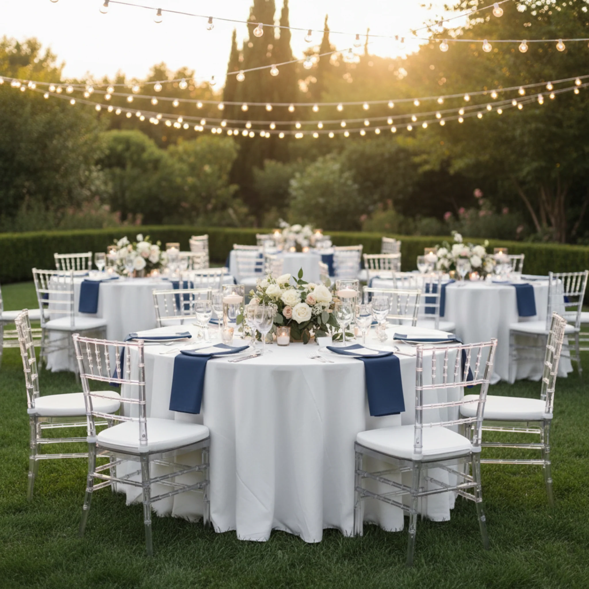 Premium Polyester Napkin 20"x20" - Navy Blue - Image 4