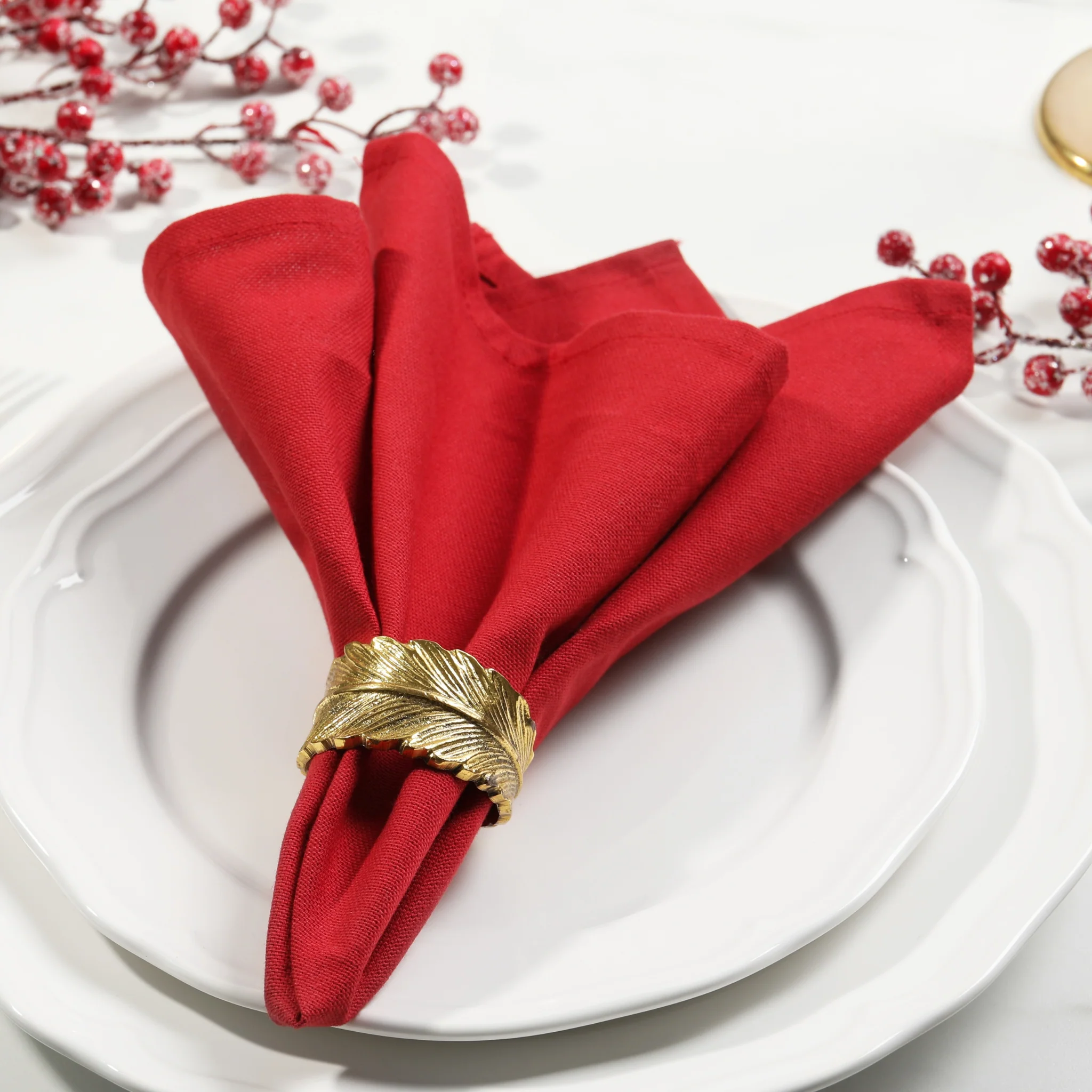 Premium Polyester Napkin 20"x20" - Red - Image 3