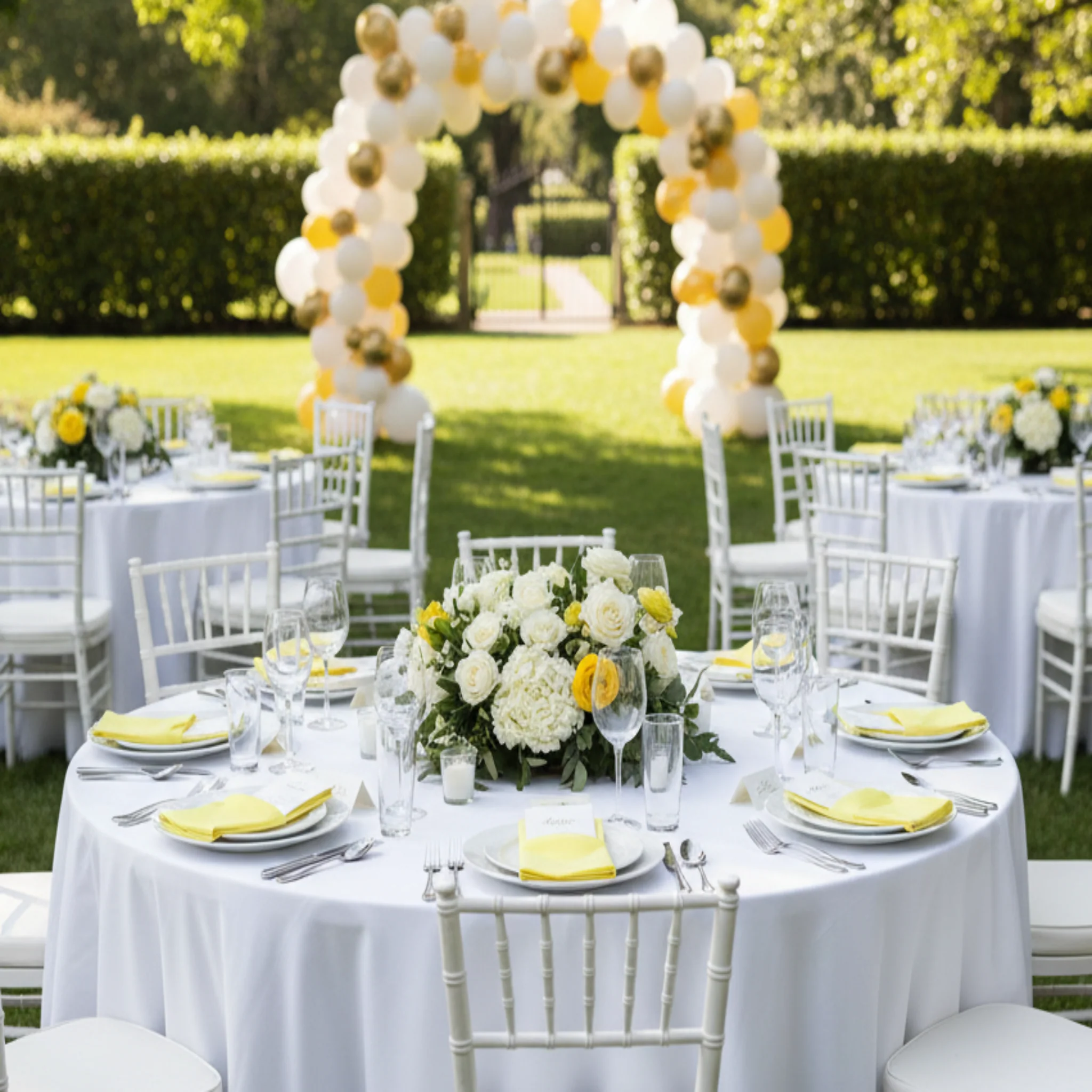 Premium Polyester Napkin 20"x20" - Yellow - Image 4