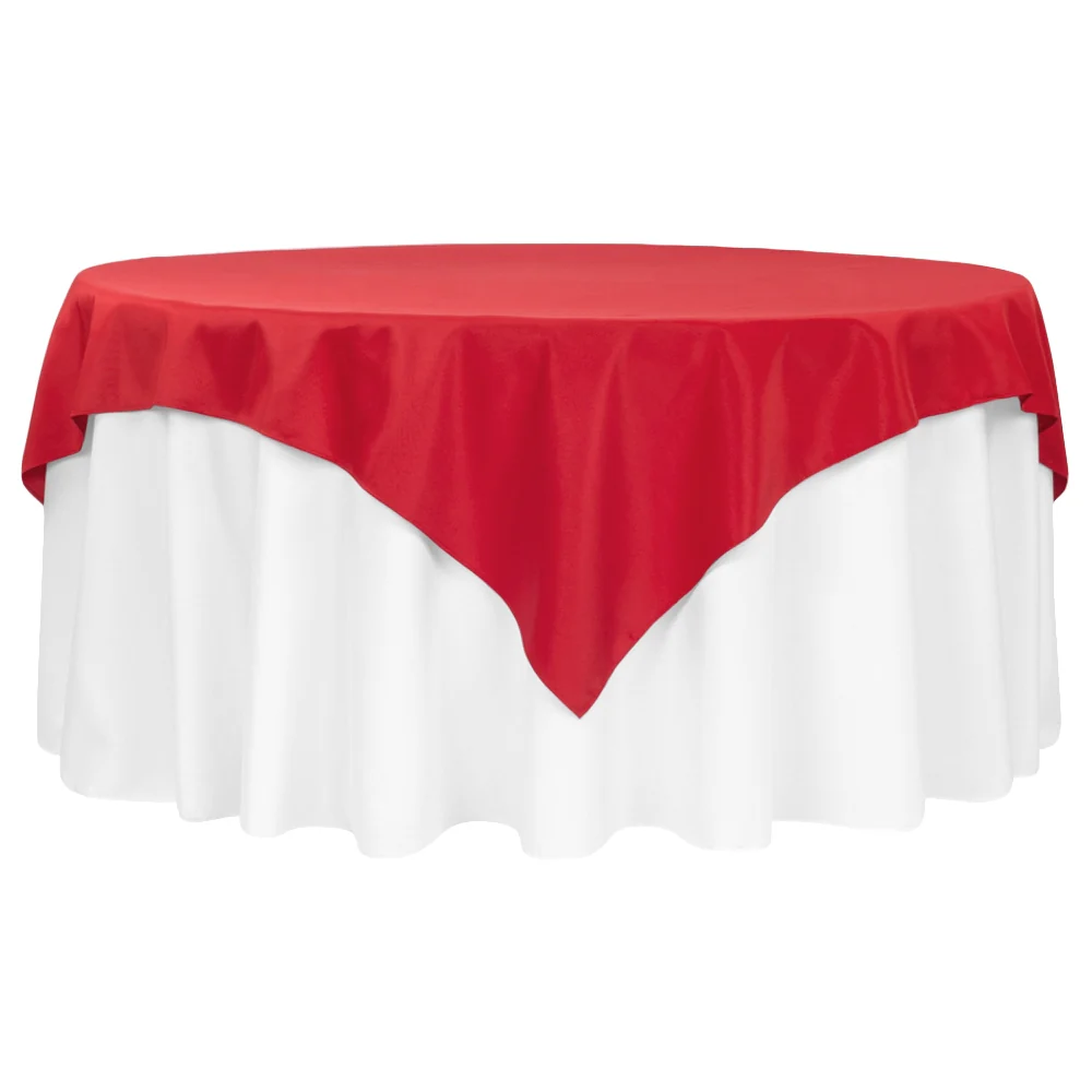 Premium Polyester Square 72" Overlay/Tablecloth - Red - Image 2