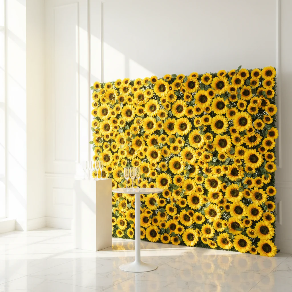 6 pcs/pk Premium Artificial Sunflower Wall Backdrop Panel 60cm x 40cm - Image 4