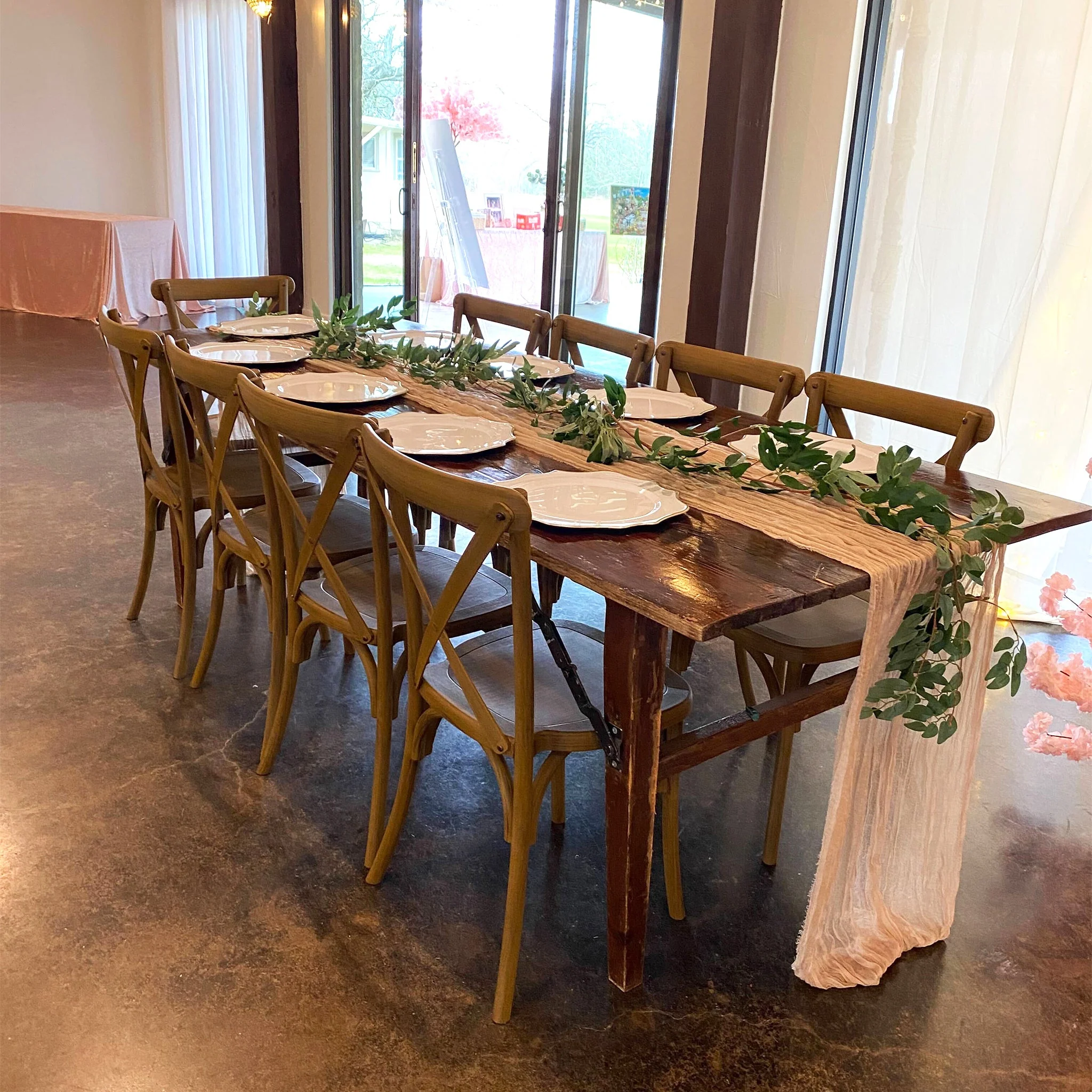 Premium Cheesecloth Table Runner 16FT x 25" - Champagne - Image 4