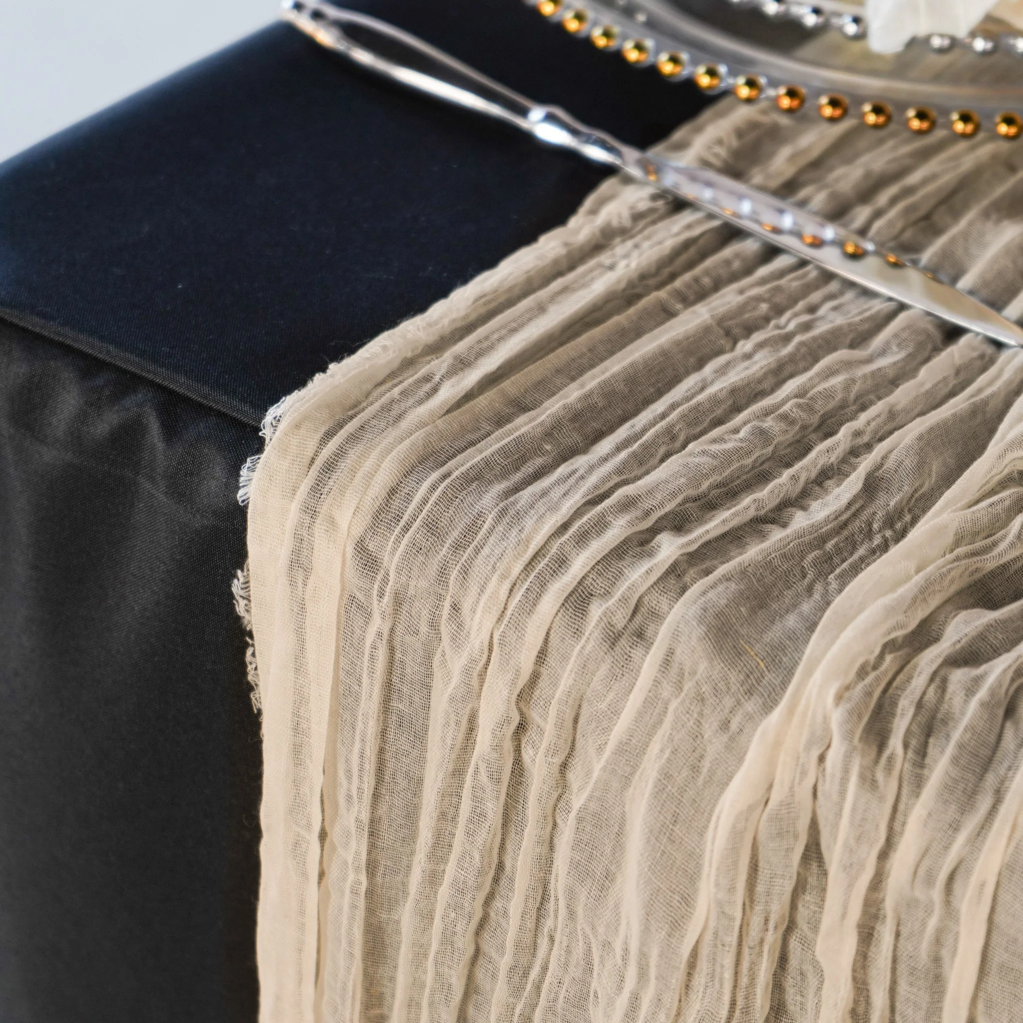 Premium Cheesecloth Table Runner 16FT x 25" - Champagne - Image 5