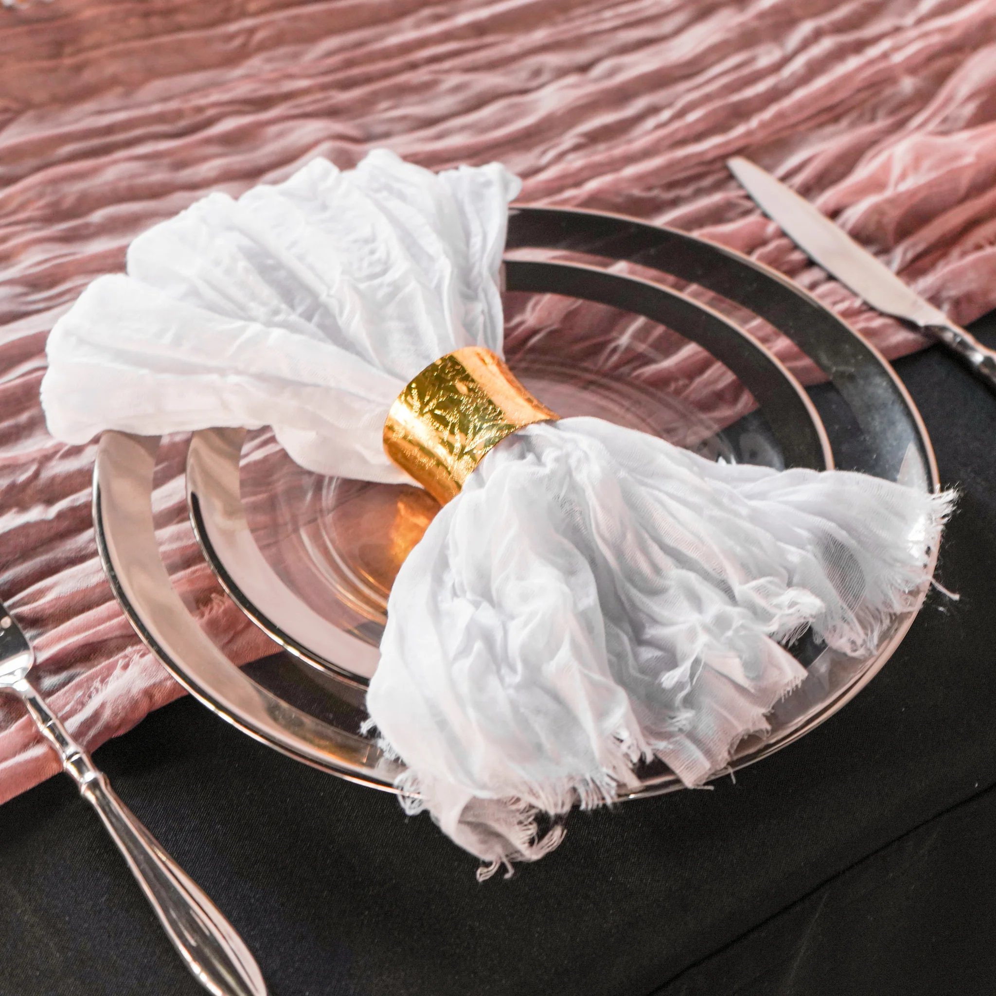 Premium Cheesecloth Table Runner 16FT x 25" - White - Image 4