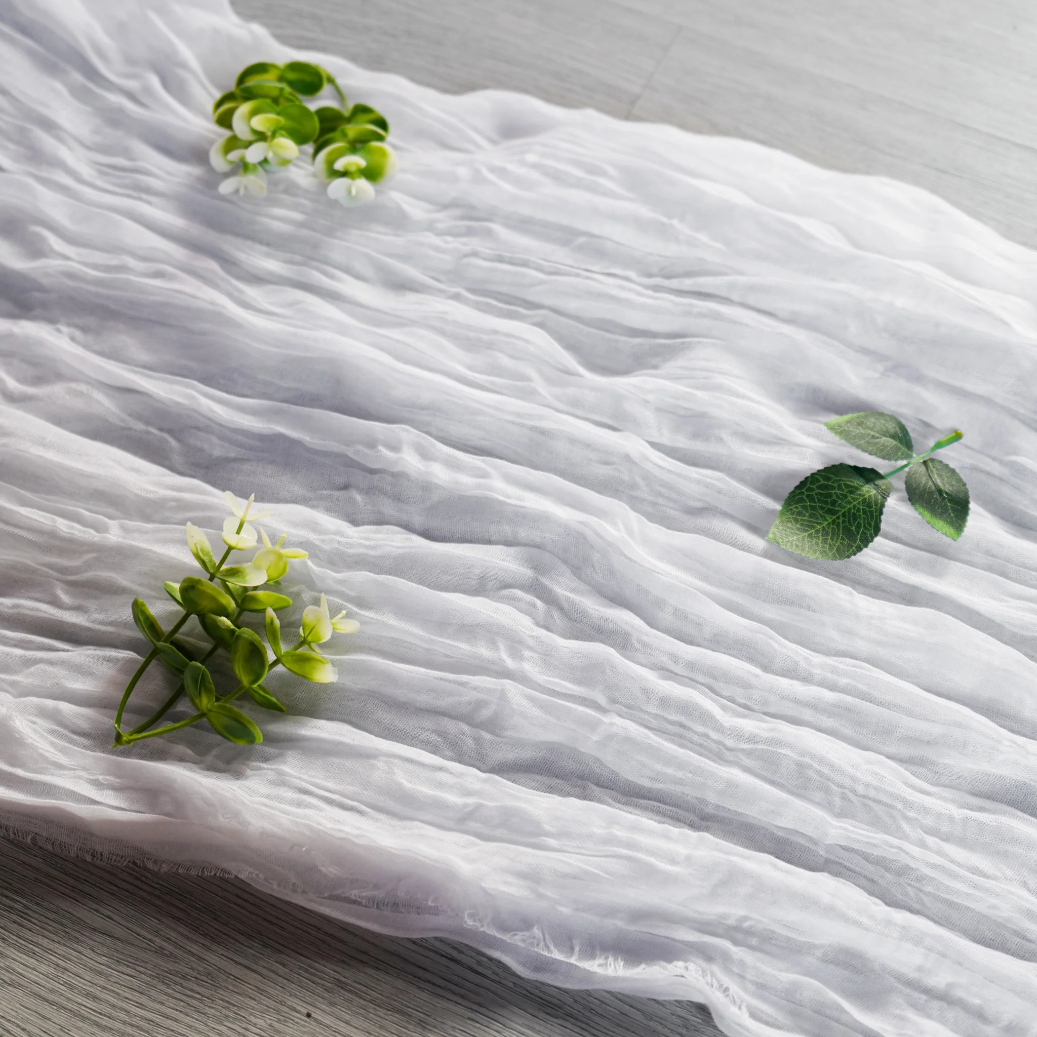 Premium Cheesecloth Table Runner 16FT x 25" - White - Image 5