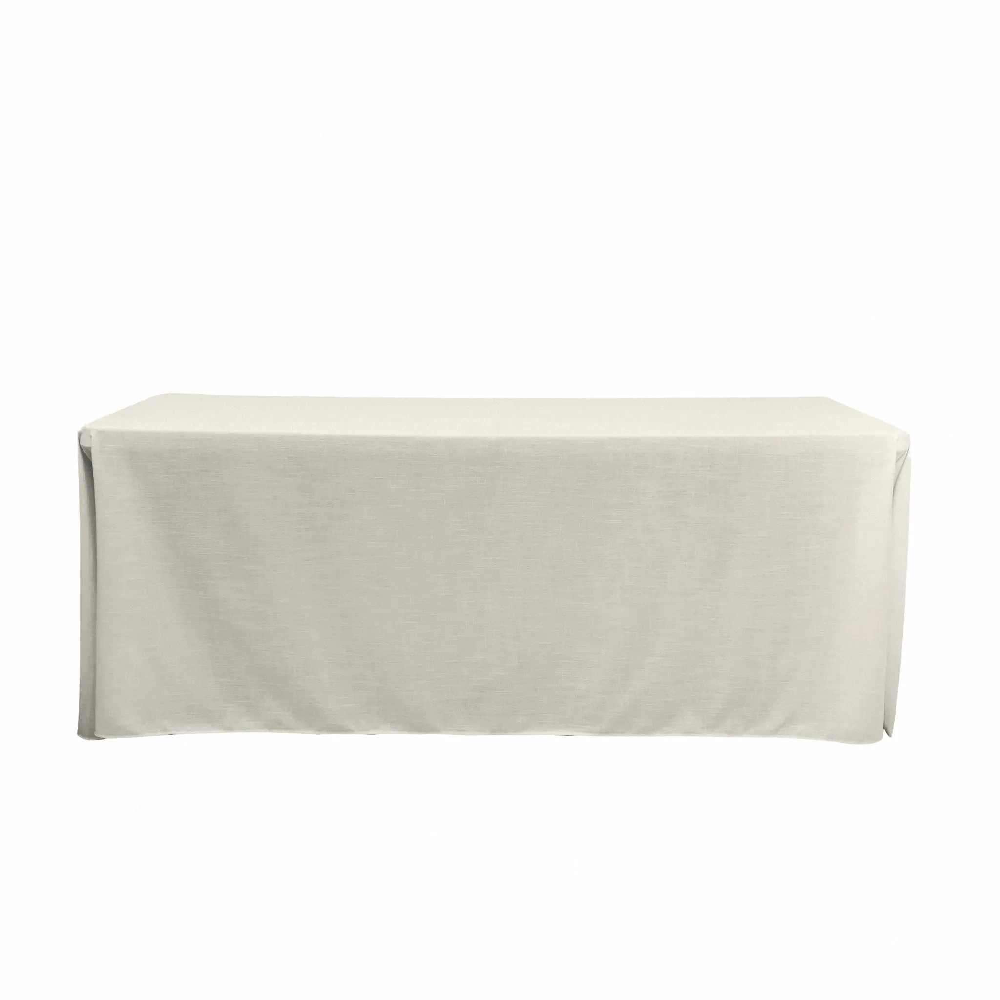 Premium Linen-Look Panama Weave 90"x132" Rectangle Tablecloth - Light Ivory/Off White