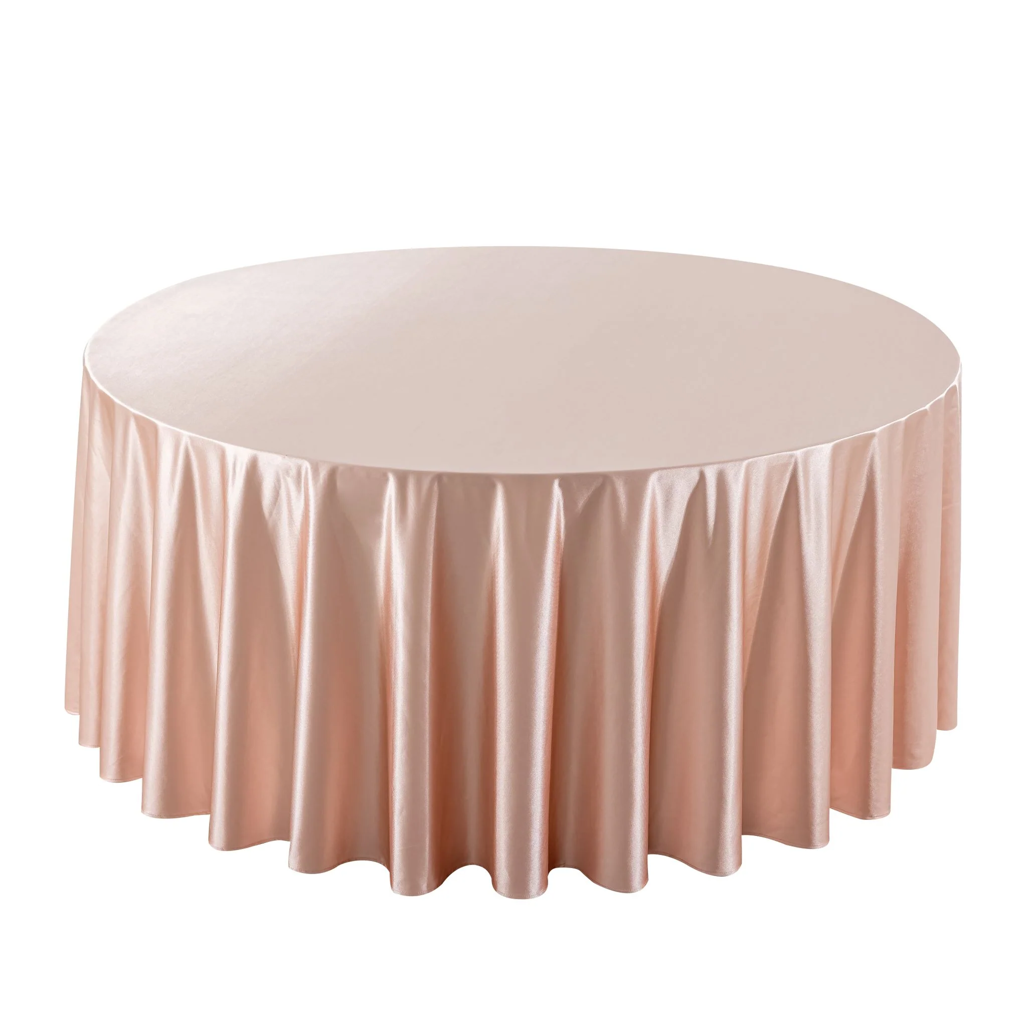 Premium Satin (Wrinkle-Resistant) 108" Round Tablecloth - Blush/Rose Gold - Image 5