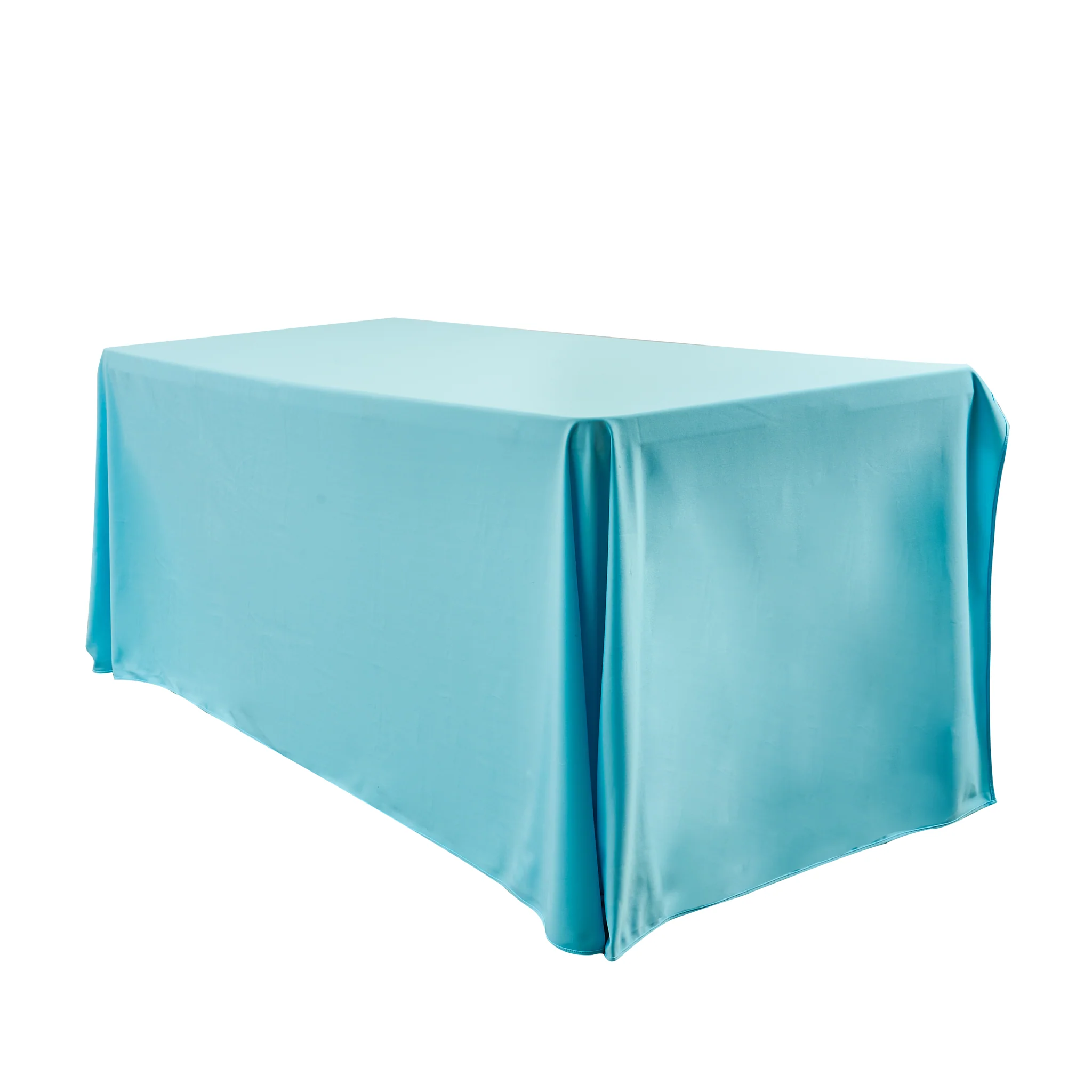 Scuba 90"x156" Rectangular Oblong Tablecloth - Turquoise - Image 2