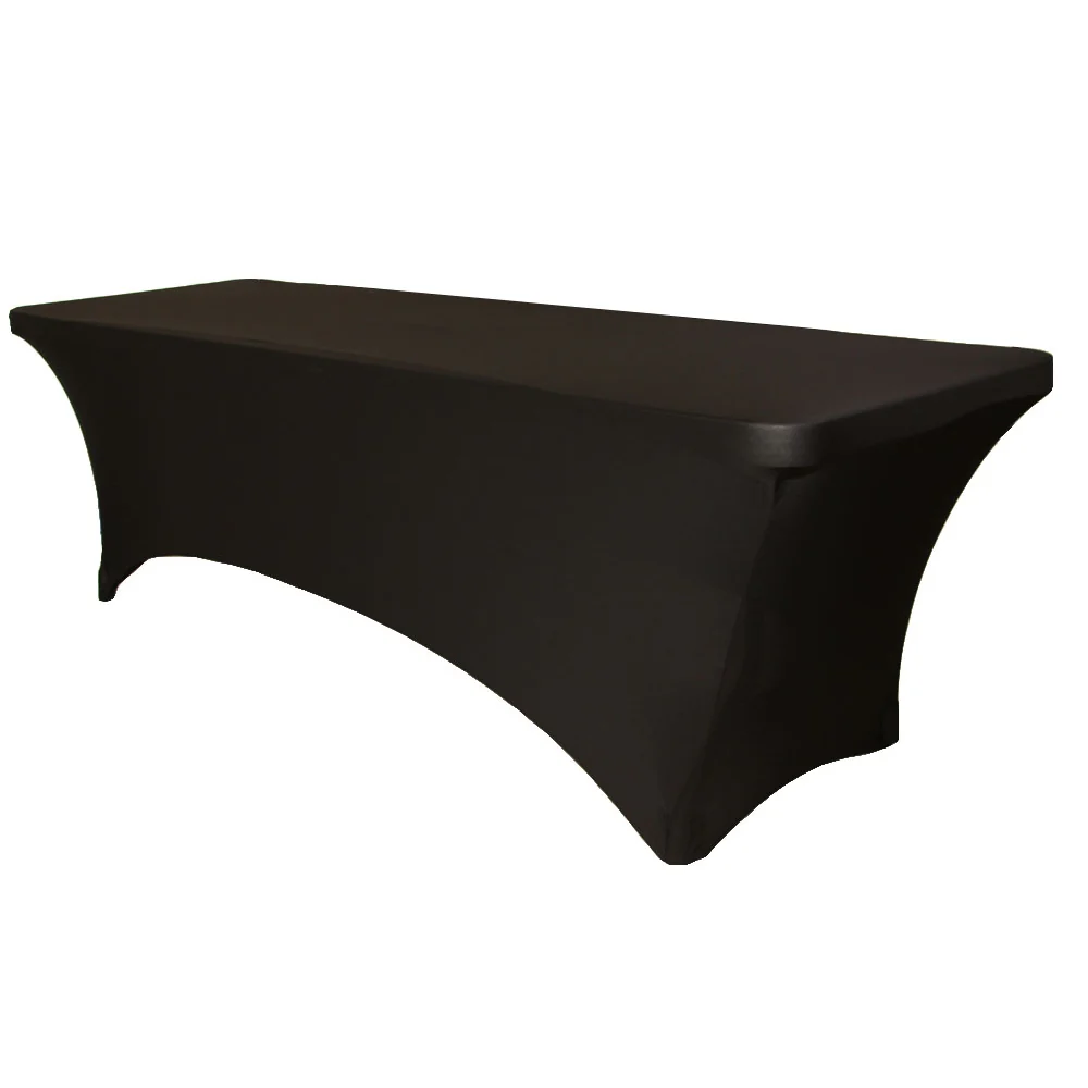 Rectangular 8 FT Spandex Table Cover - Black - Image 6