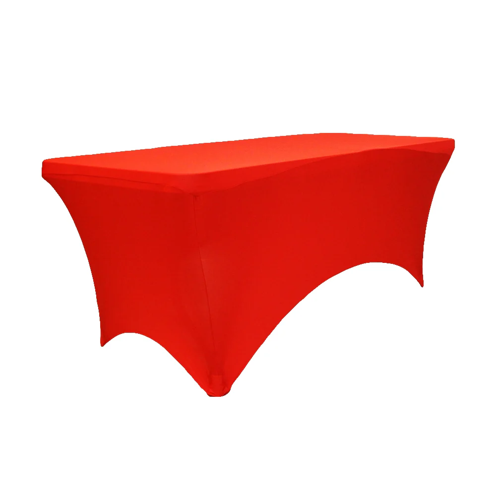 Rectangular 8 FT Spandex Table Cover - Red - Image 2