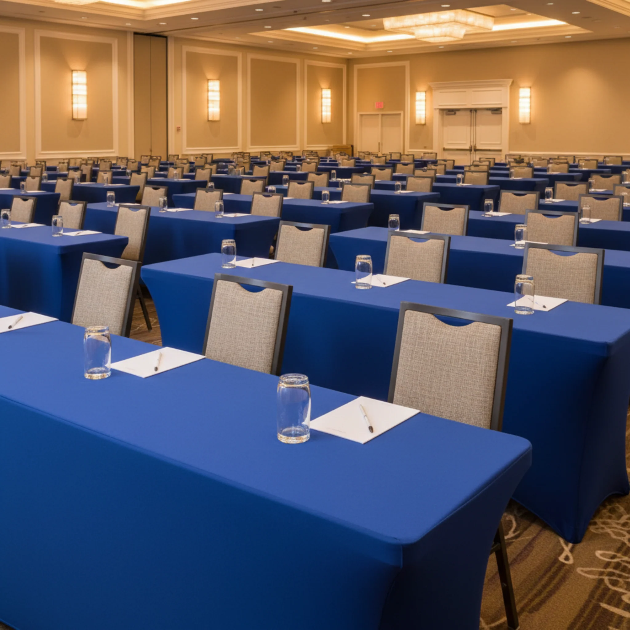 Rectangular 8 FT Spandex Table Cover - Royal Blue - Image 5