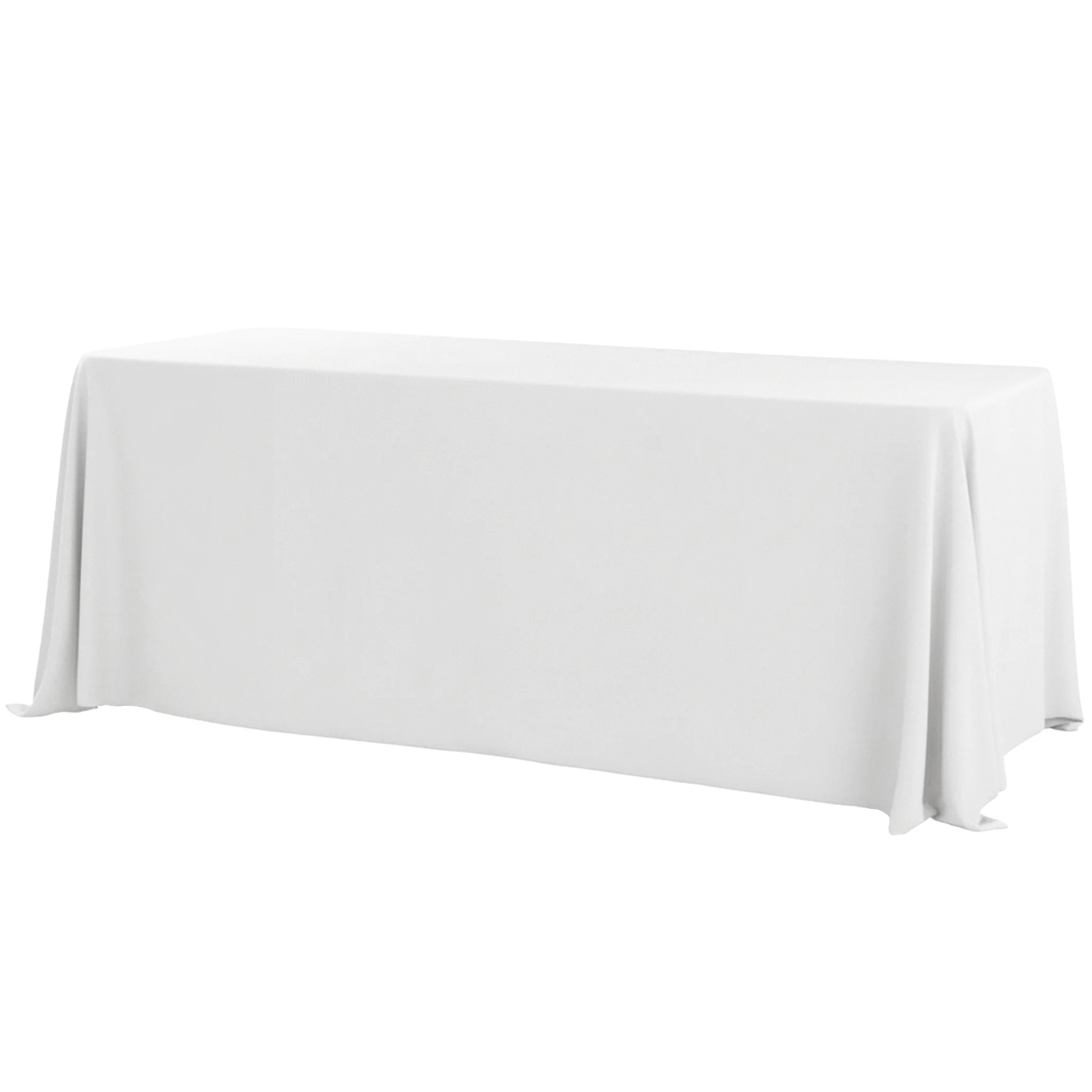 90"x132" Rectangular Premium Polyester Tablecloth (Square Corners) - White