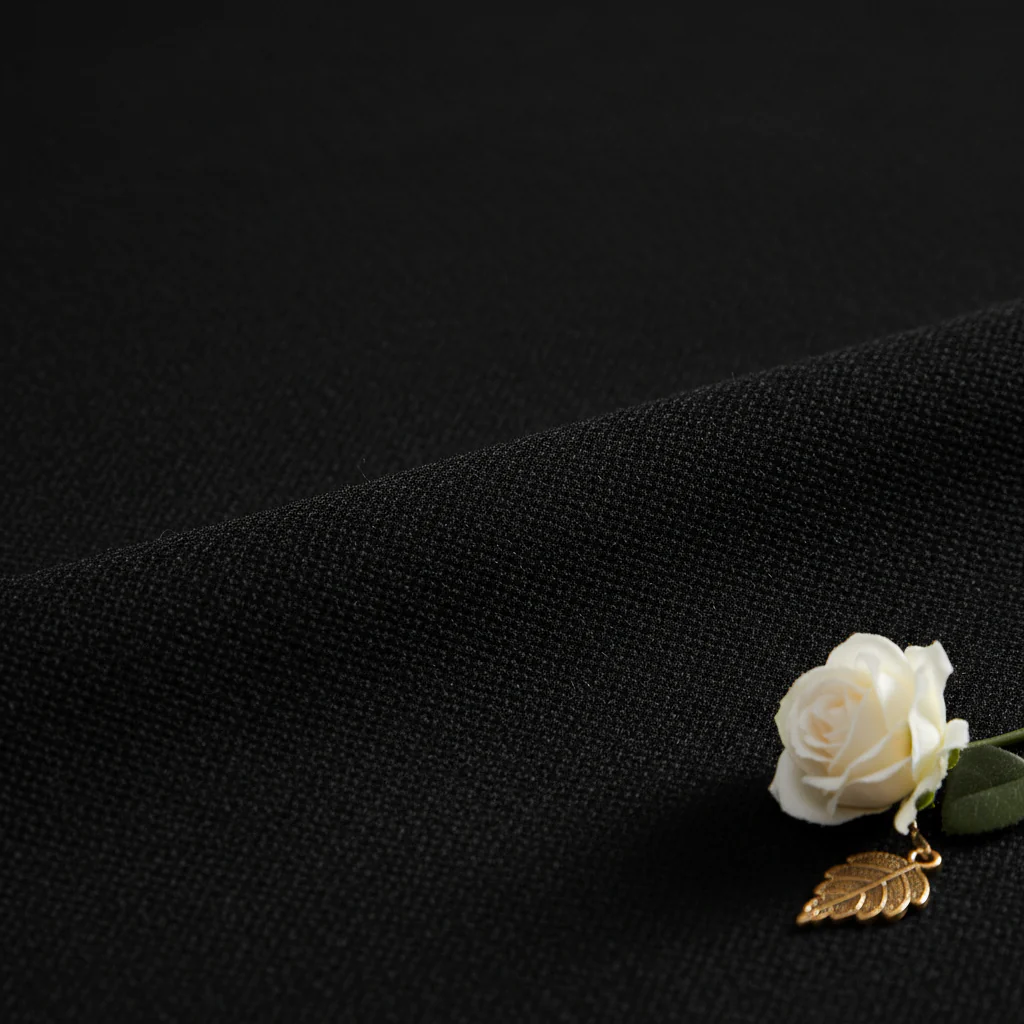 Round Premium Polyester 132" Tablecloth - Black - Image 4