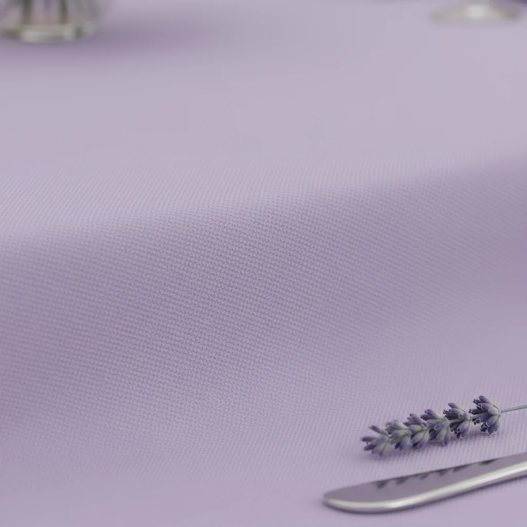 Round Premium Polyester 132" Tablecloth - Lavender - Image 4