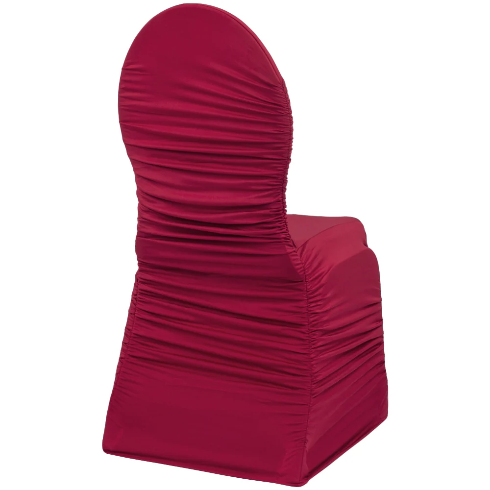 Ruched Fashion Spandex Banquet Chair Cover - Apple Red - Image 2