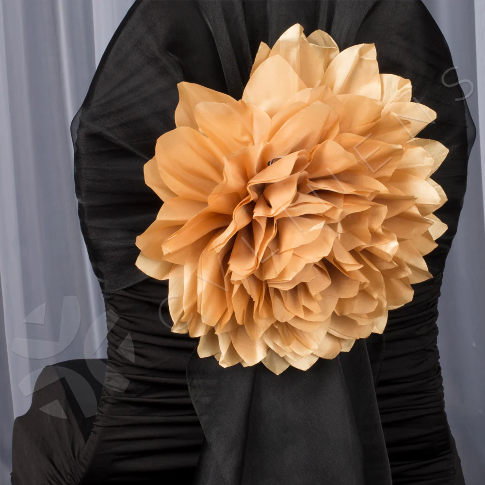 Ruched Fashion Spandex Banquet Chair Cover - Black - Image 3