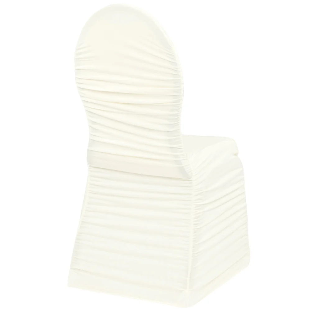 Ruched Fashion Spandex Banquet Chair Cover - Ivory - Image 2