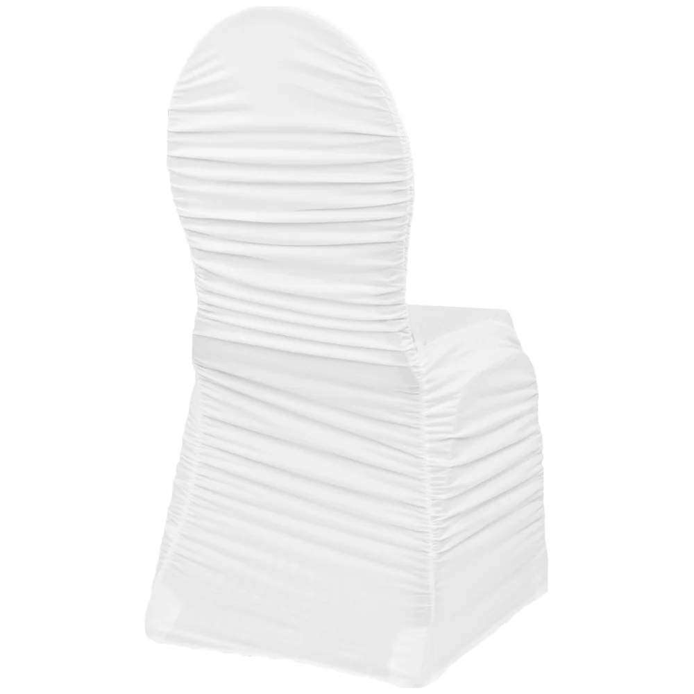 Ruched Fashion Spandex Banquet Chair Cover - White - Image 2