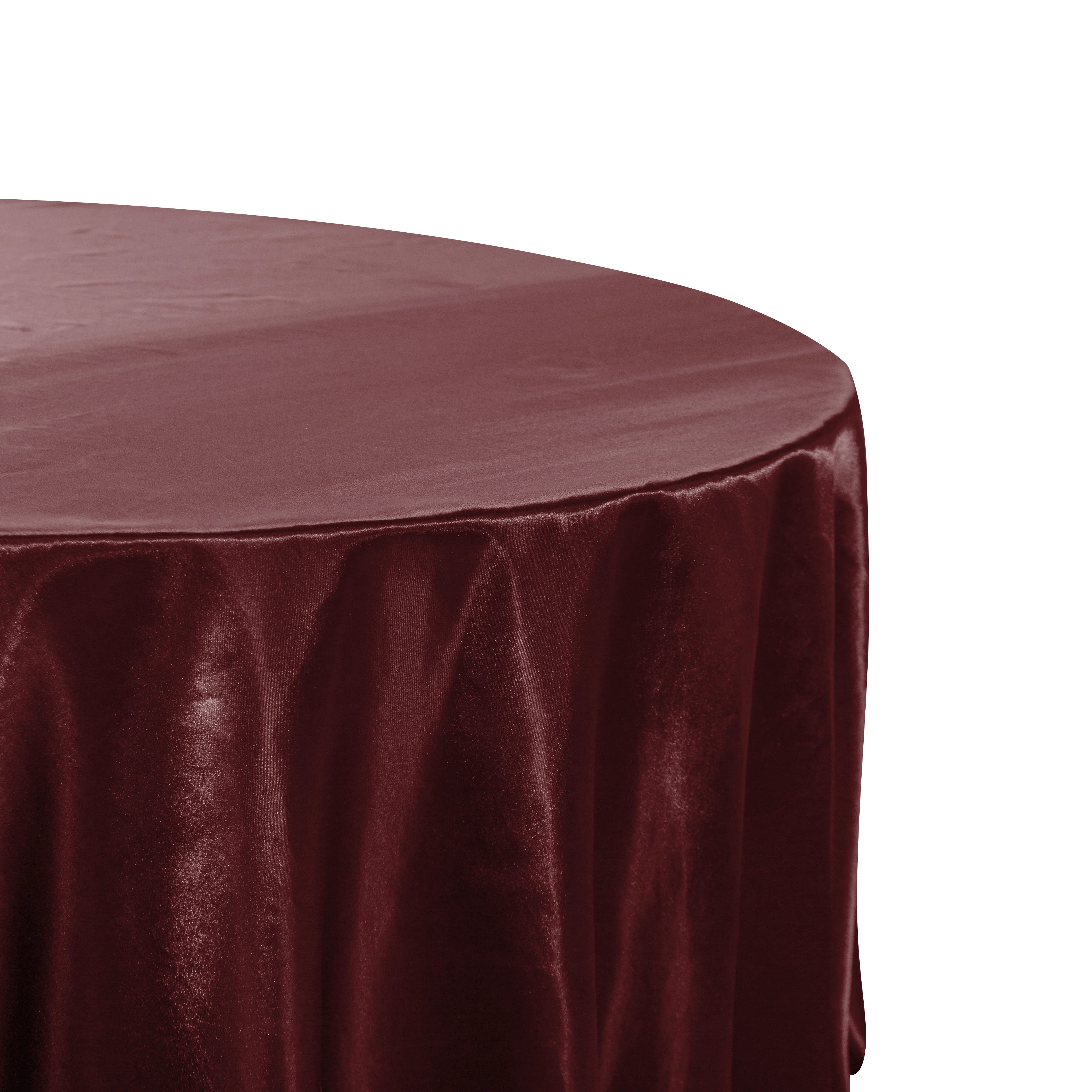 Satin 108" Round Tablecloth - Cabernet - Image 2