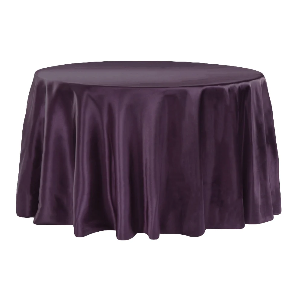 Satin 108" Round Tablecloth - Eggplant/Plum