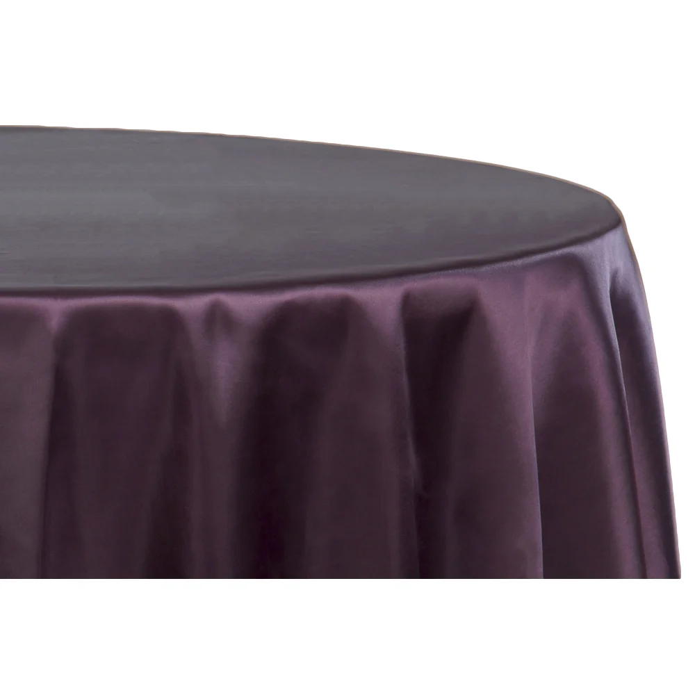 Satin 108" Round Tablecloth - Eggplant/Plum - Image 2