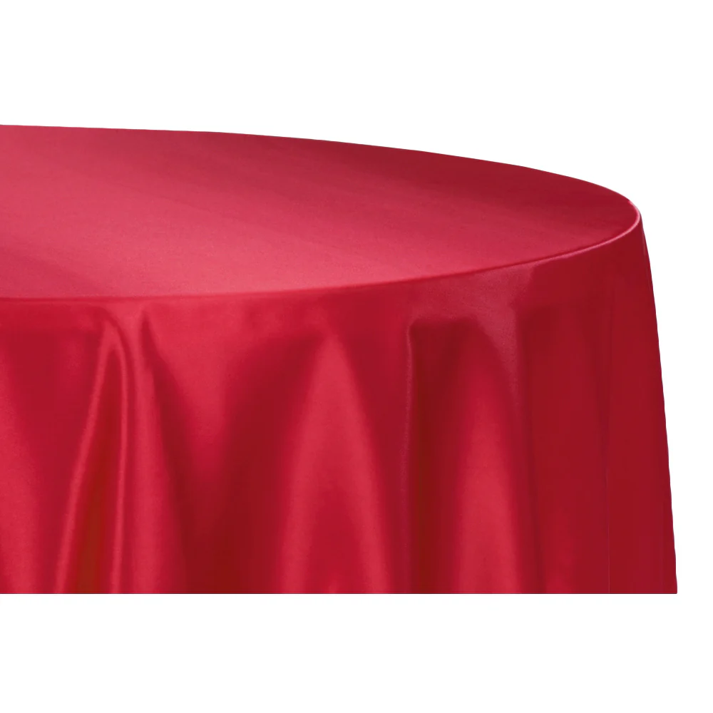 Satin 132" Round Tablecloth - Apple Red - Image 2