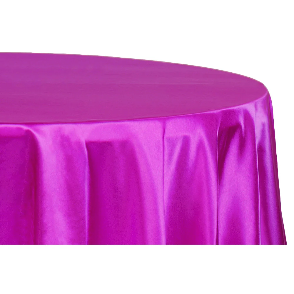 Satin 132" Round Tablecloth - Magenta Violet - Image 3