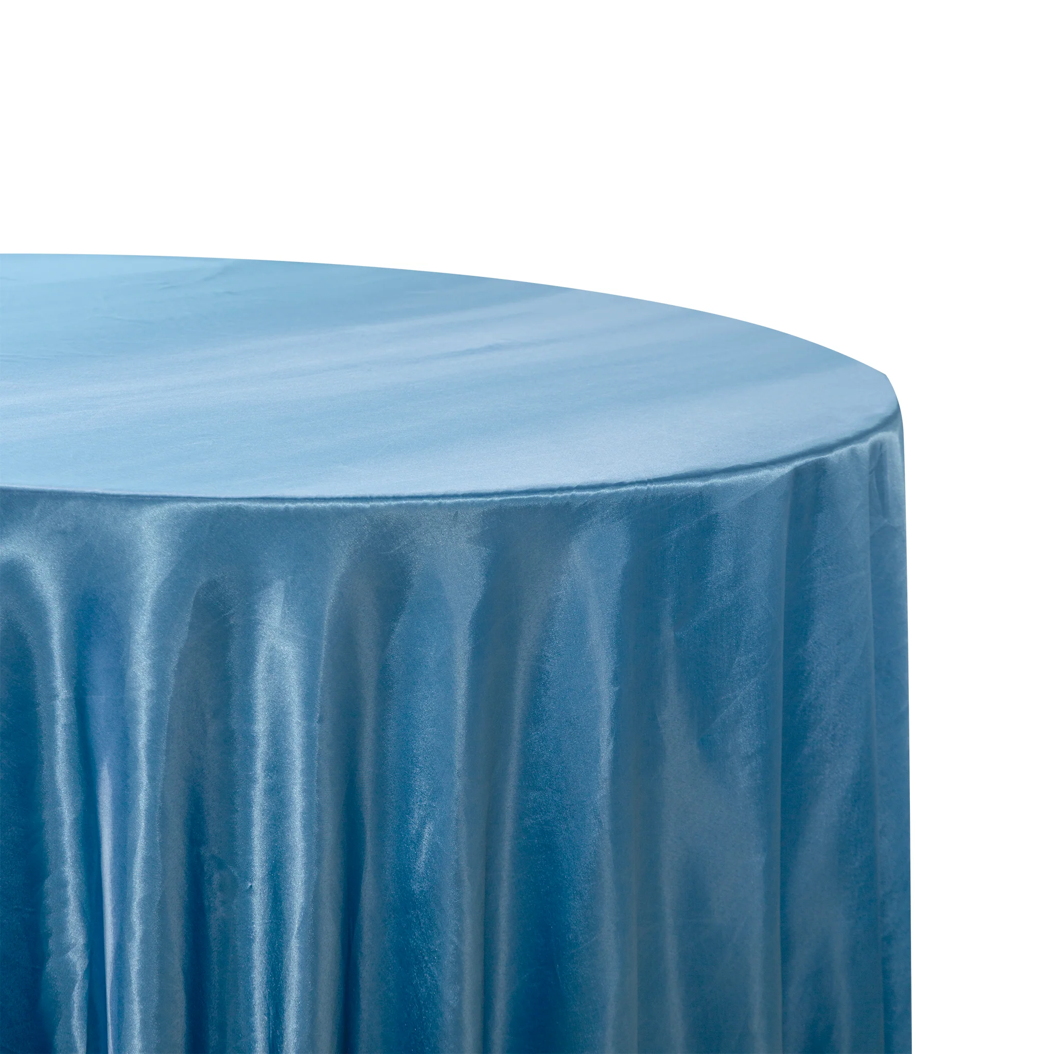Satin 132" Round Tablecloth - Steele Blue - Image 3