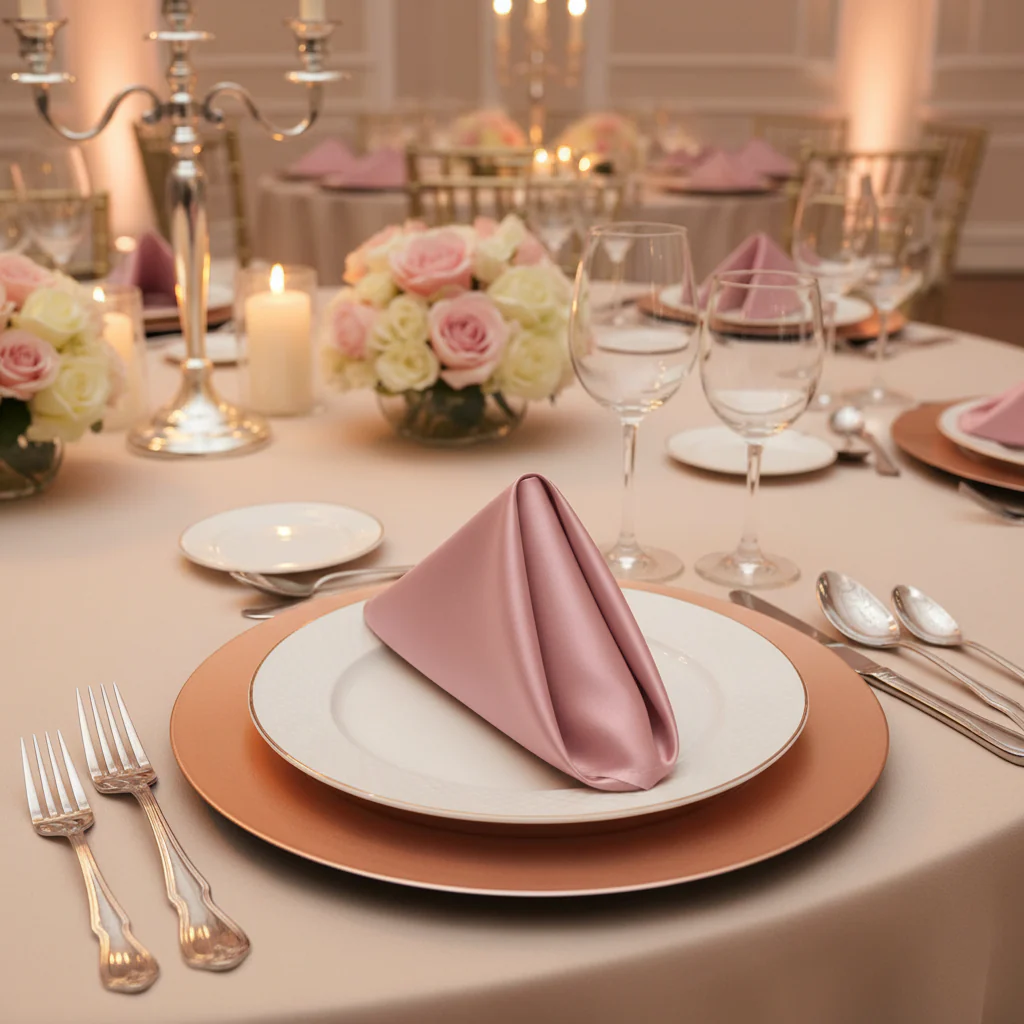 Satin Napkin 20"x20" - Dusty Rose/Mauve - Image 3