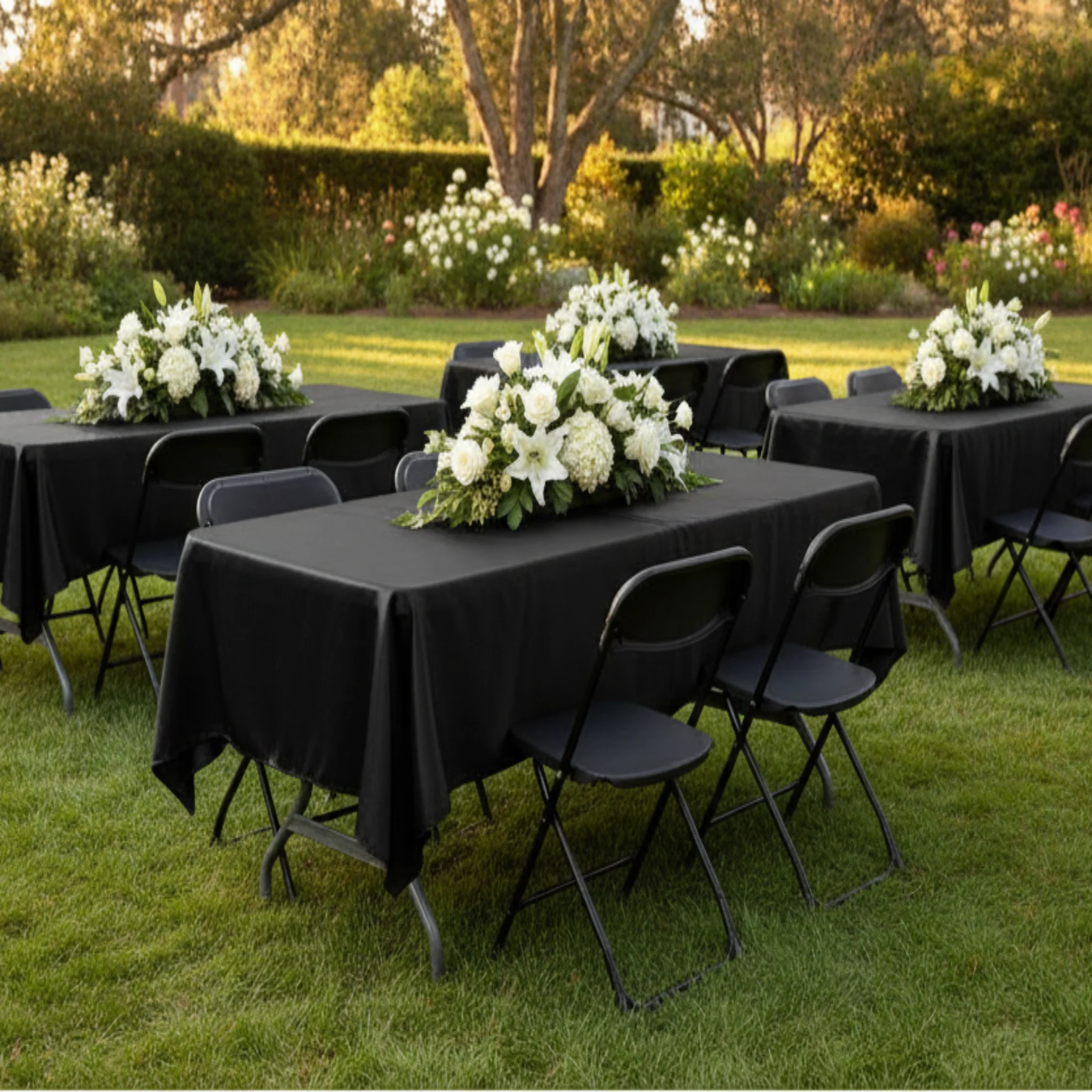 Satin Rectangular 60"x120" Tablecloth - Black - Image 4