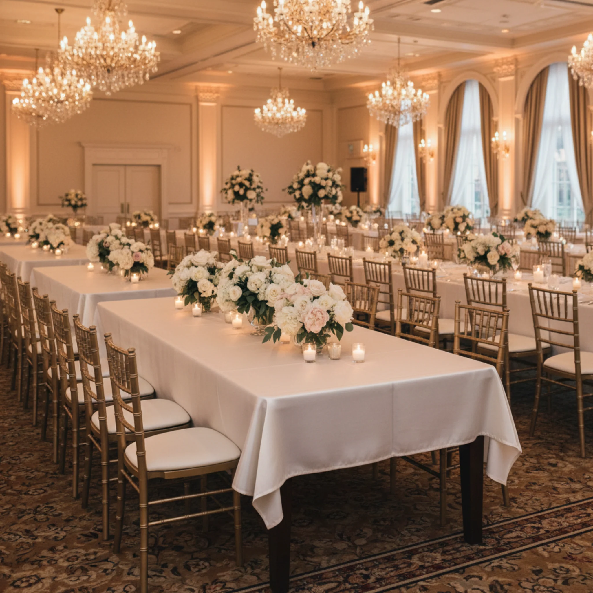 Satin Rectangular 60"x120" Tablecloth - Ivory - Image 5