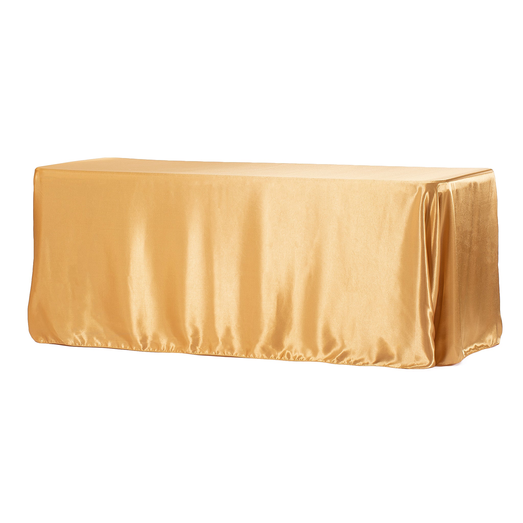 Satin Rectangular 90"x132" Tablecloth - Gold Antique - Image 2