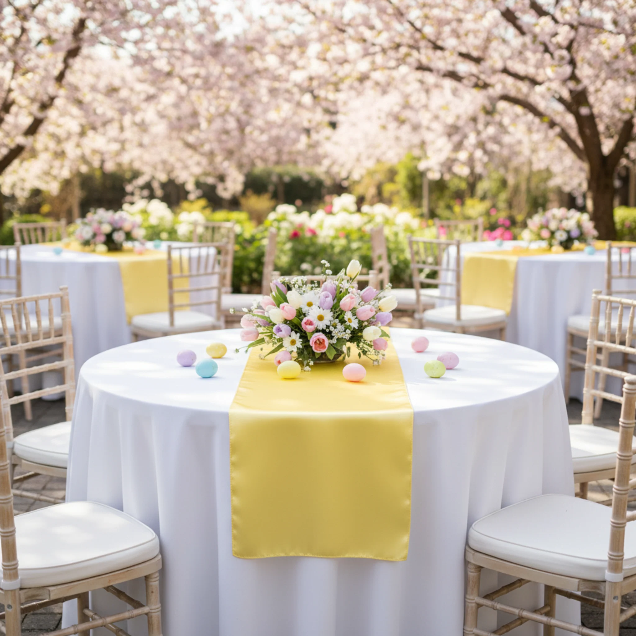 Satin Table Runner - Canary Yellow (Bright Yellow) - Image 3