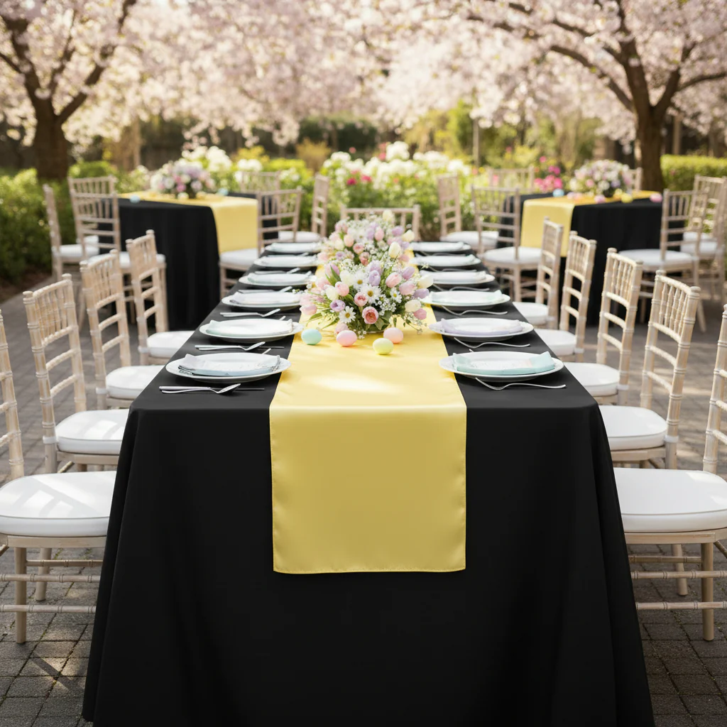 Satin Table Runner - Canary Yellow (Bright Yellow) - Image 4