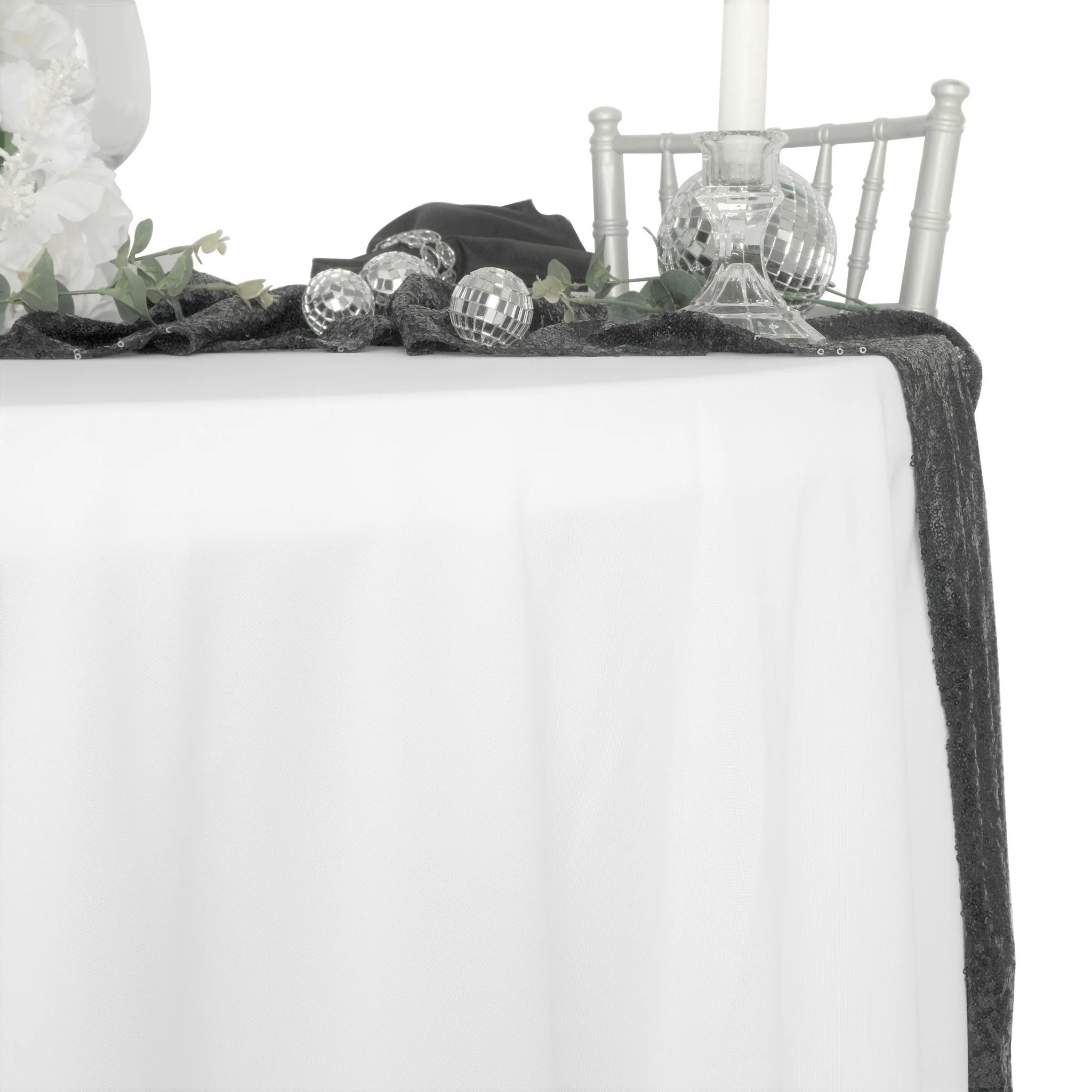 Scuba 108" Round Tablecloth - White - Image 4