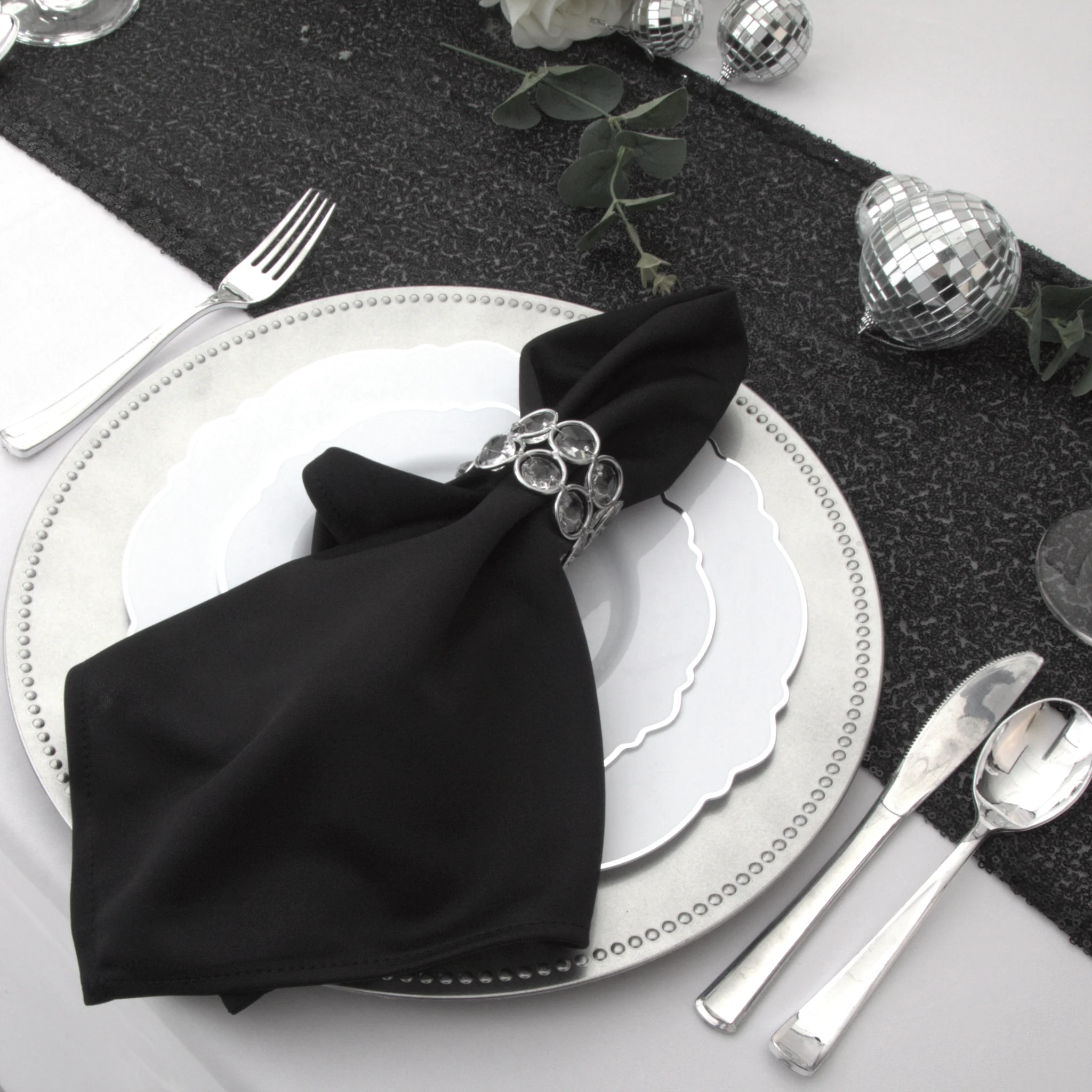 Scuba Napkin 20"x20" (5 pcs/pk) - Black - Image 2