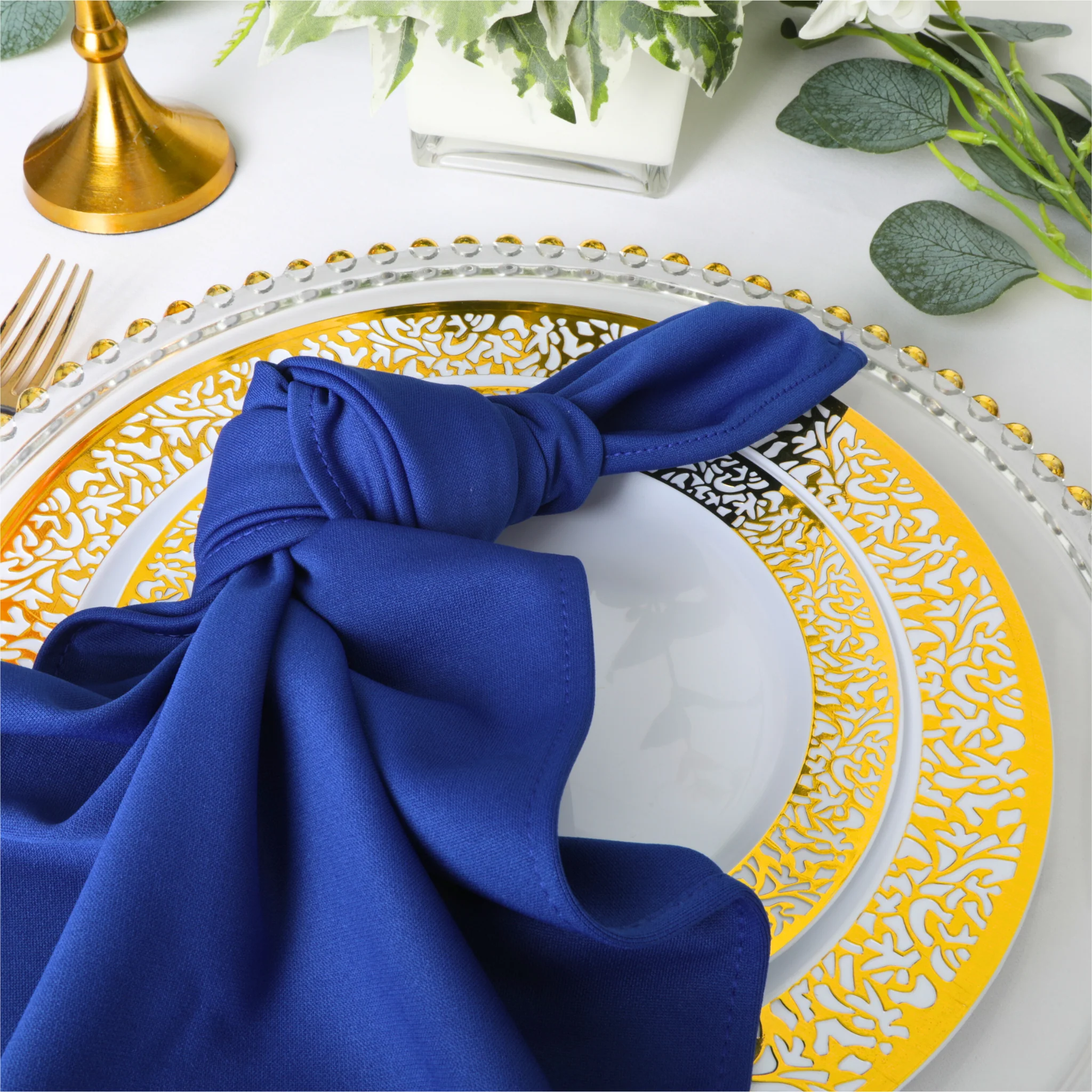 Scuba Napkin 20"x20" (5 pcs/pk) - Royal Blue - Image 3