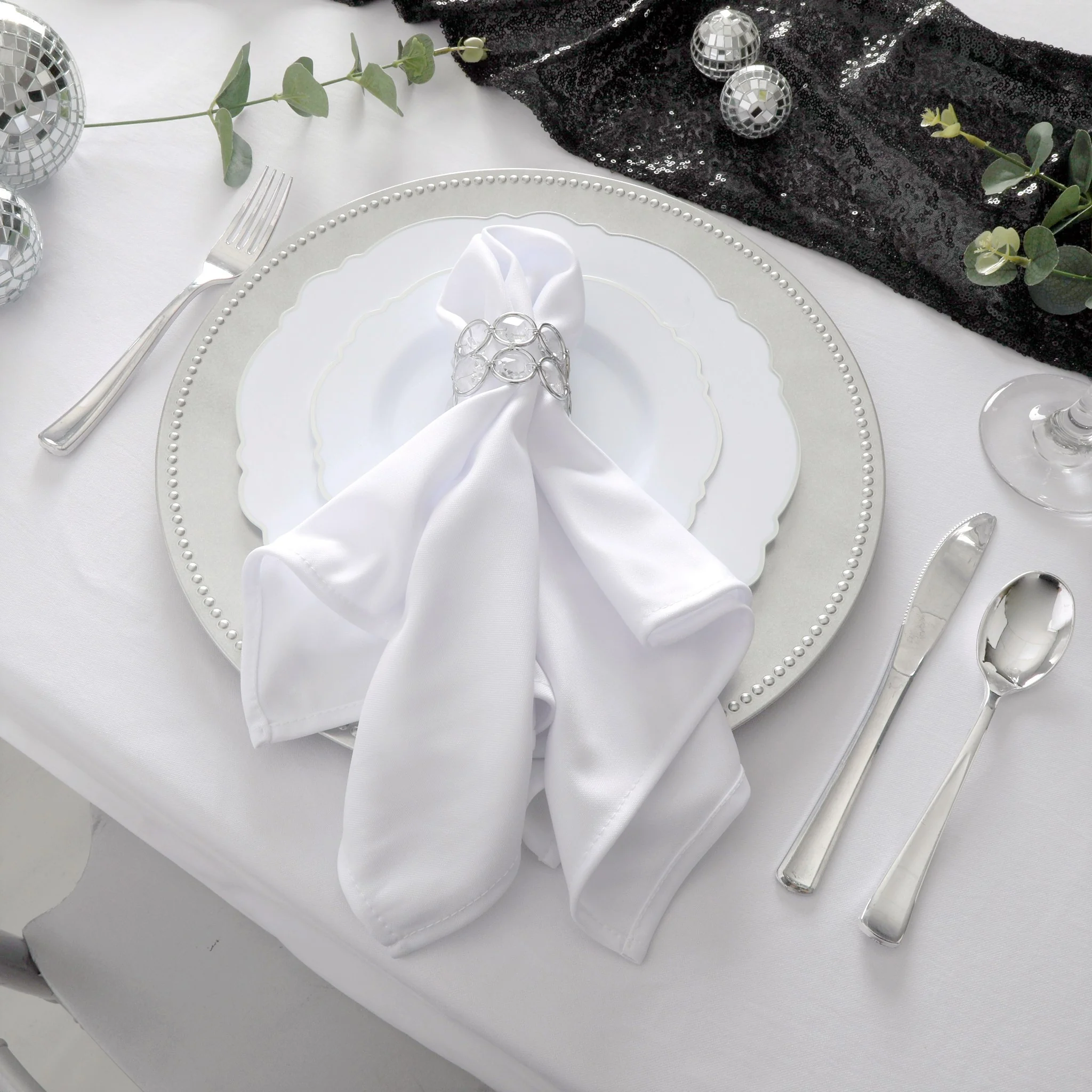 Scuba Napkin 20"x20" (5 pcs/pk) - White - Image 2