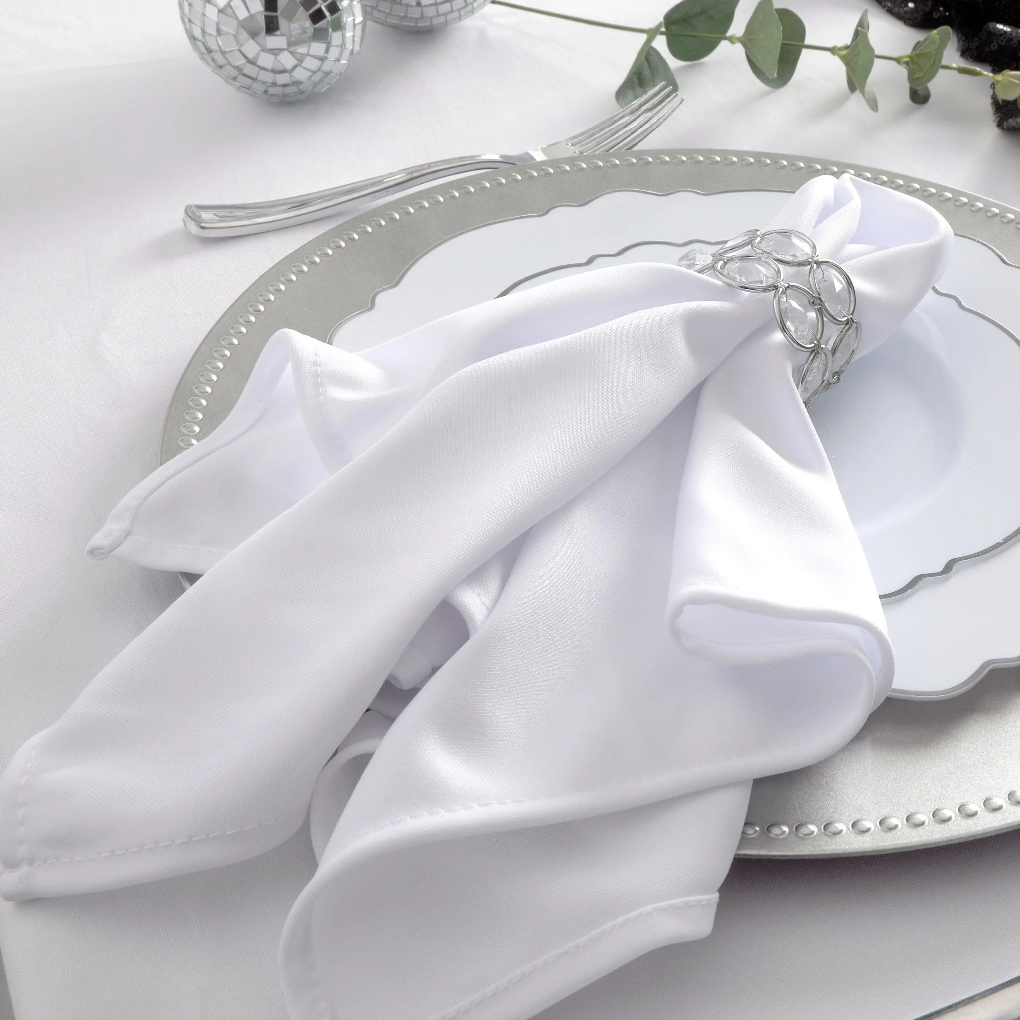 Scuba Napkin 20"x20" (5 pcs/pk) - White - Image 3